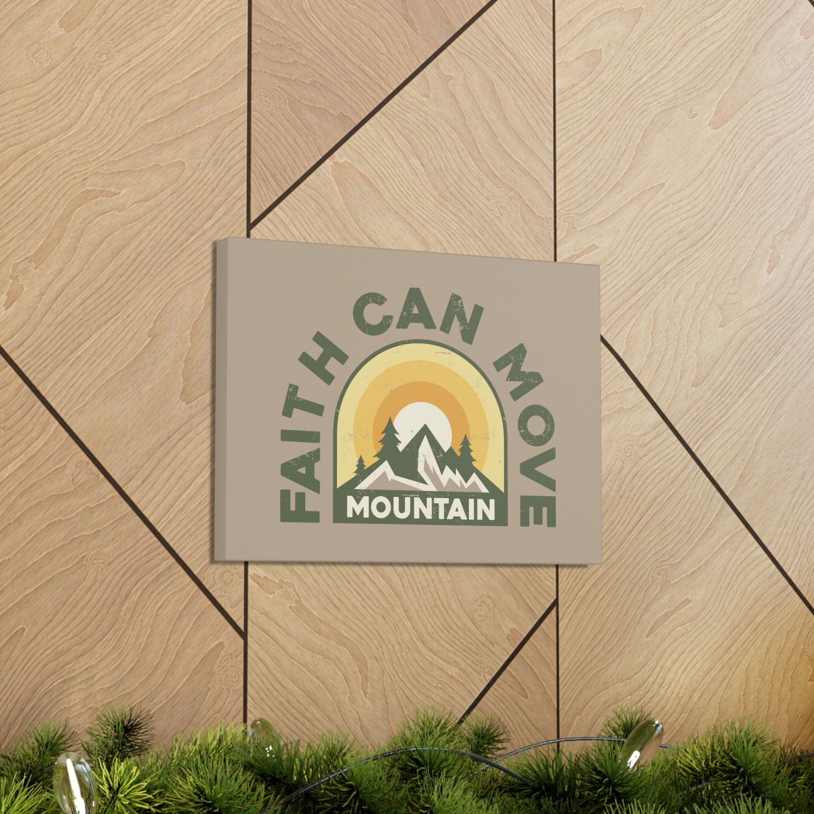 Scripture Walls Faith Can Move Mountain Matthew 21:21 Sun Rise Christian Wall Art Bible Verse Print Ready to Hang Unframed-Express Your Love Gifts