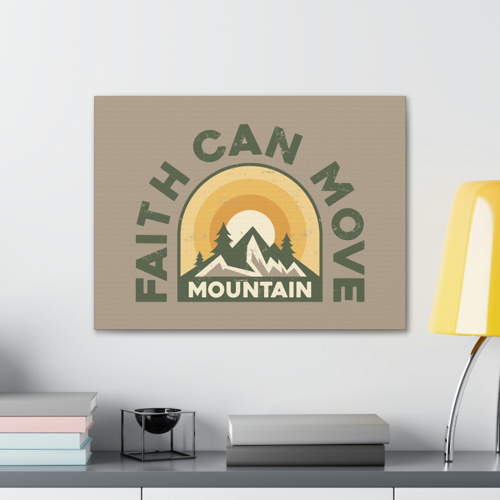 Scripture Walls Faith Can Move Mountain Matthew 21:21 Sun Rise Christian Wall Art Bible Verse Print Ready to Hang Unframed-Express Your Love Gifts