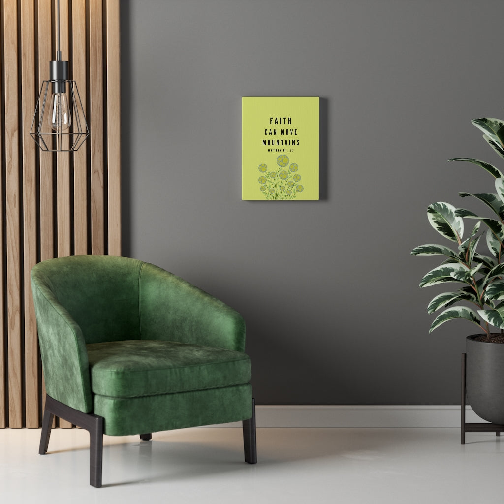 Scripture Walls Faith Can Move Mountains Matthew 17:20 Bible Verse Canvas Christian Wall Art Ready to Hang Unframed-Express Your Love Gifts