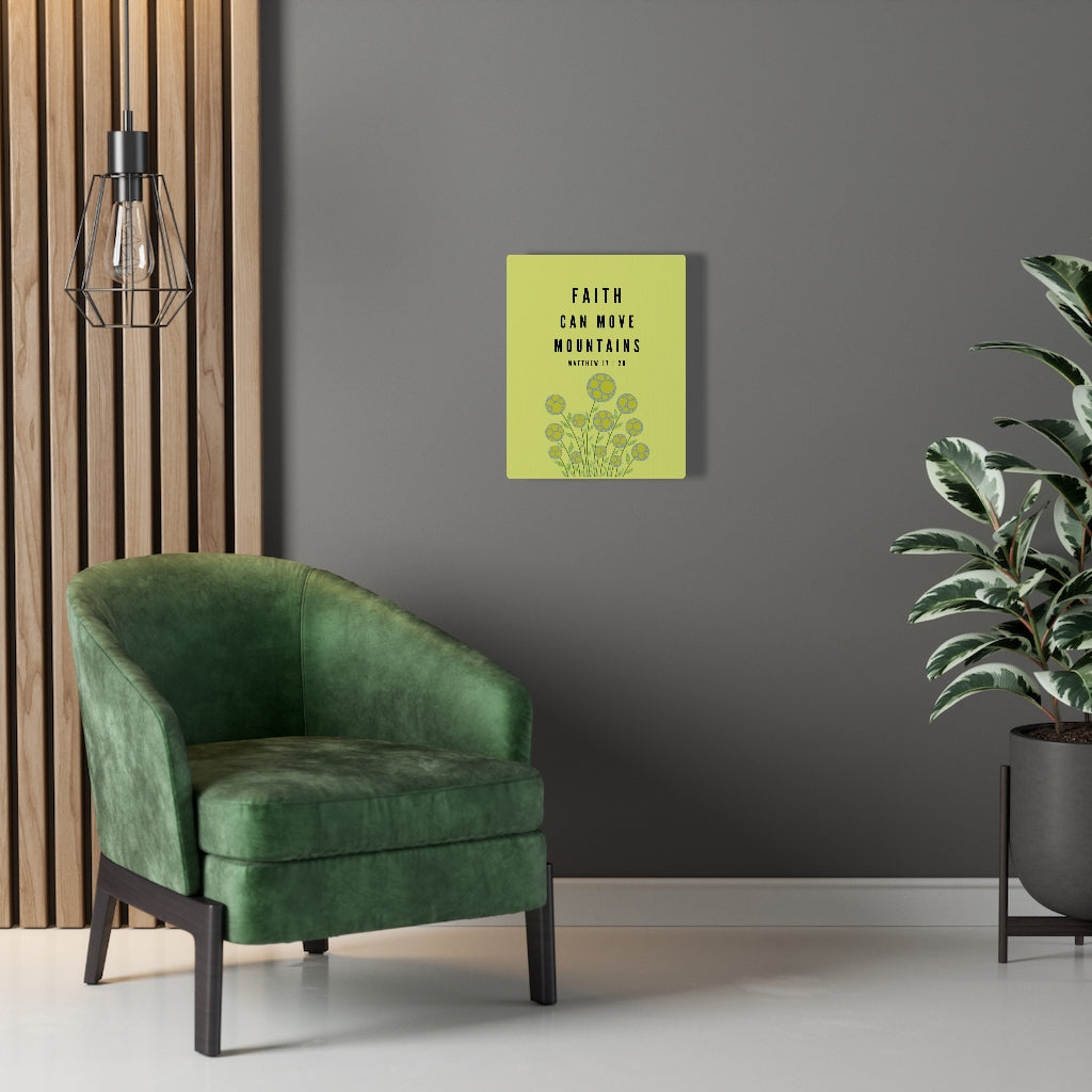 Scripture Walls Faith Can Move Mountains Matthew 17:20 Bible Verse Canvas Christian Wall Art Ready to Hang Unframed-Express Your Love Gifts