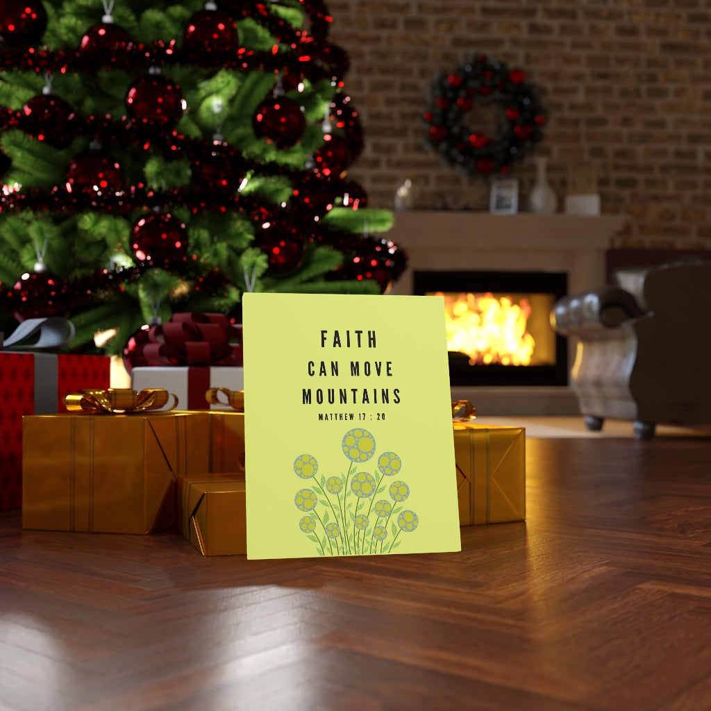 Scripture Walls Faith Can Move Mountains Matthew 17:20 Bible Verse Canvas Christian Wall Art Ready to Hang Unframed-Express Your Love Gifts