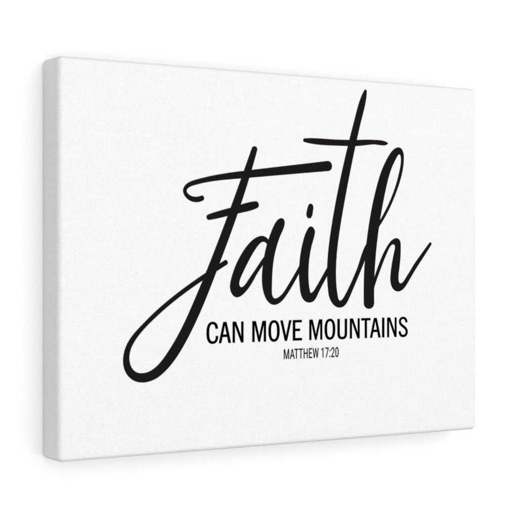 Scripture Walls Faith Can Move Mountains Matthew 17:20 Bible Verse Canvas Christian Wall Art Ready to Hang Unframed-Express Your Love Gifts