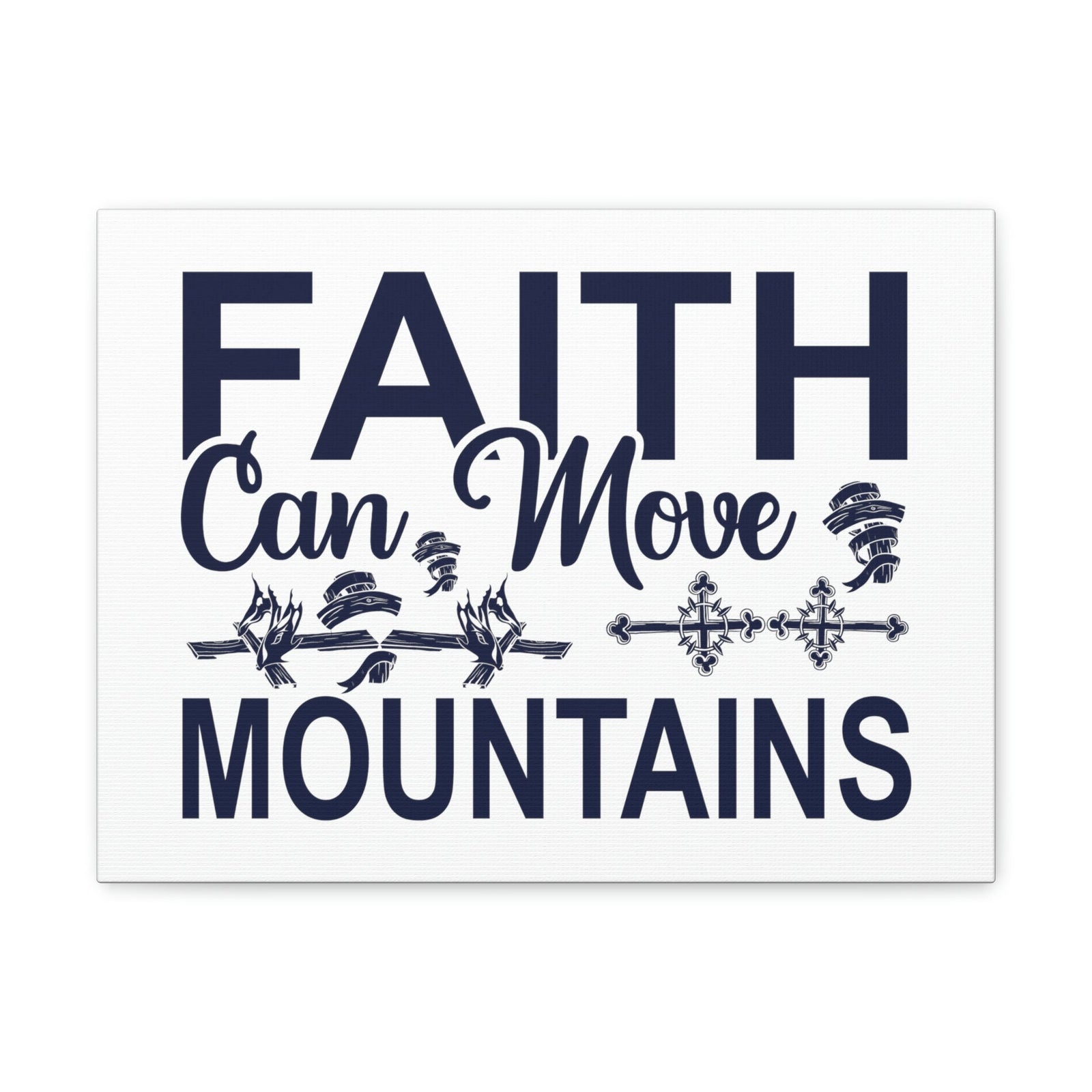 Scripture Walls Faith Can Move Mountains Matthew 17:20 Cross Christian Wall Art Print Ready to Hang Unframed-Express Your Love Gifts