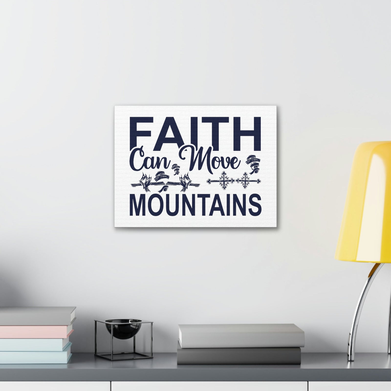Scripture Walls Faith Can Move Mountains Matthew 17:20 Cross Christian Wall Art Print Ready to Hang Unframed-Express Your Love Gifts