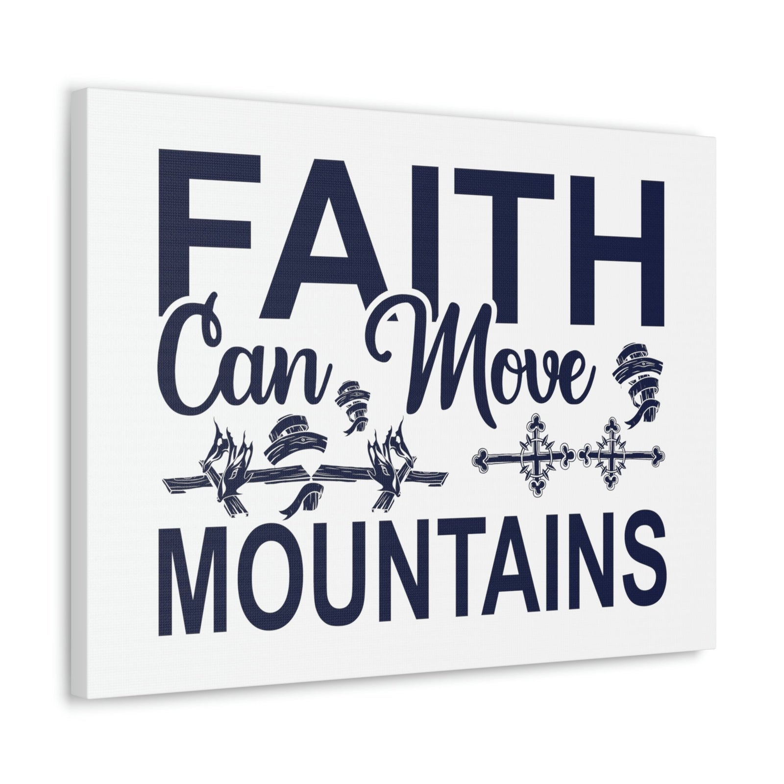 Scripture Walls Faith Can Move Mountains Matthew 17:20 Cross Christian Wall Art Print Ready to Hang Unframed-Express Your Love Gifts
