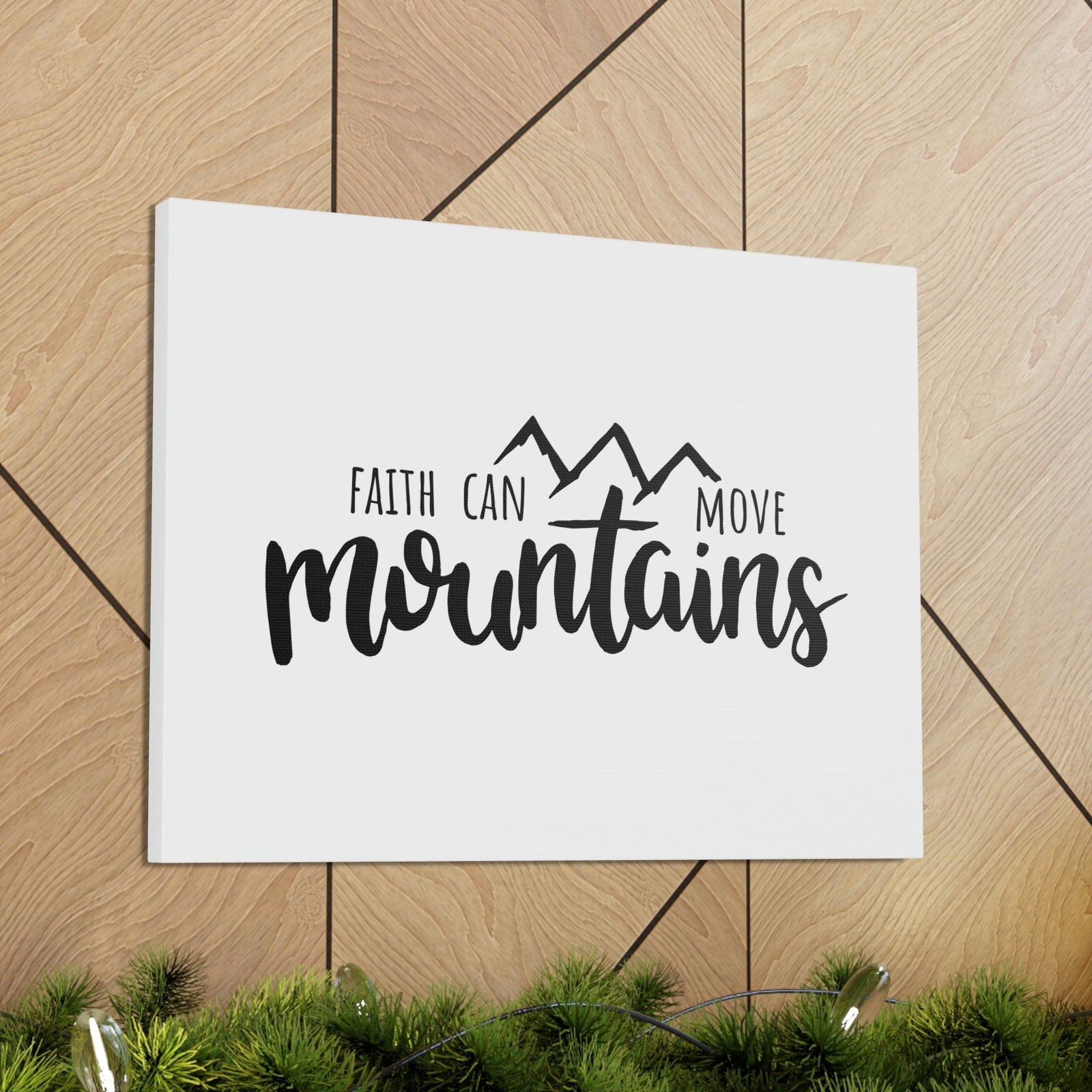 Scripture Walls Faith Can Move Mountains Matthew 21:21 Black Christian Wall Art Bible Verse Print Ready to Hang Unframed-Express Your Love Gifts