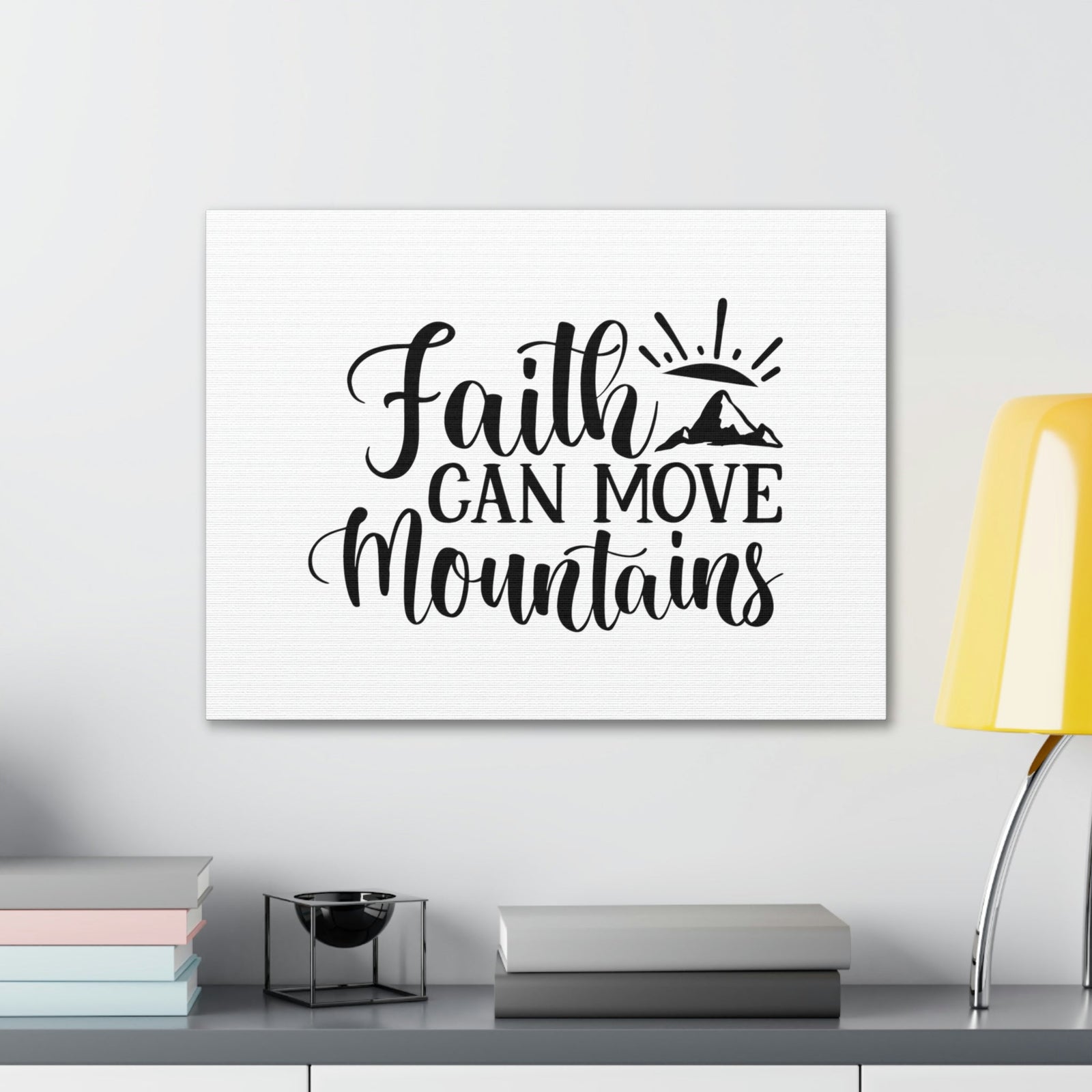 Scripture Walls Faith Can Move Mountains Matthew 21:21 Sun Rise Christian Wall Art Bible Verse Print Ready to Hang Unframed-Express Your Love Gifts