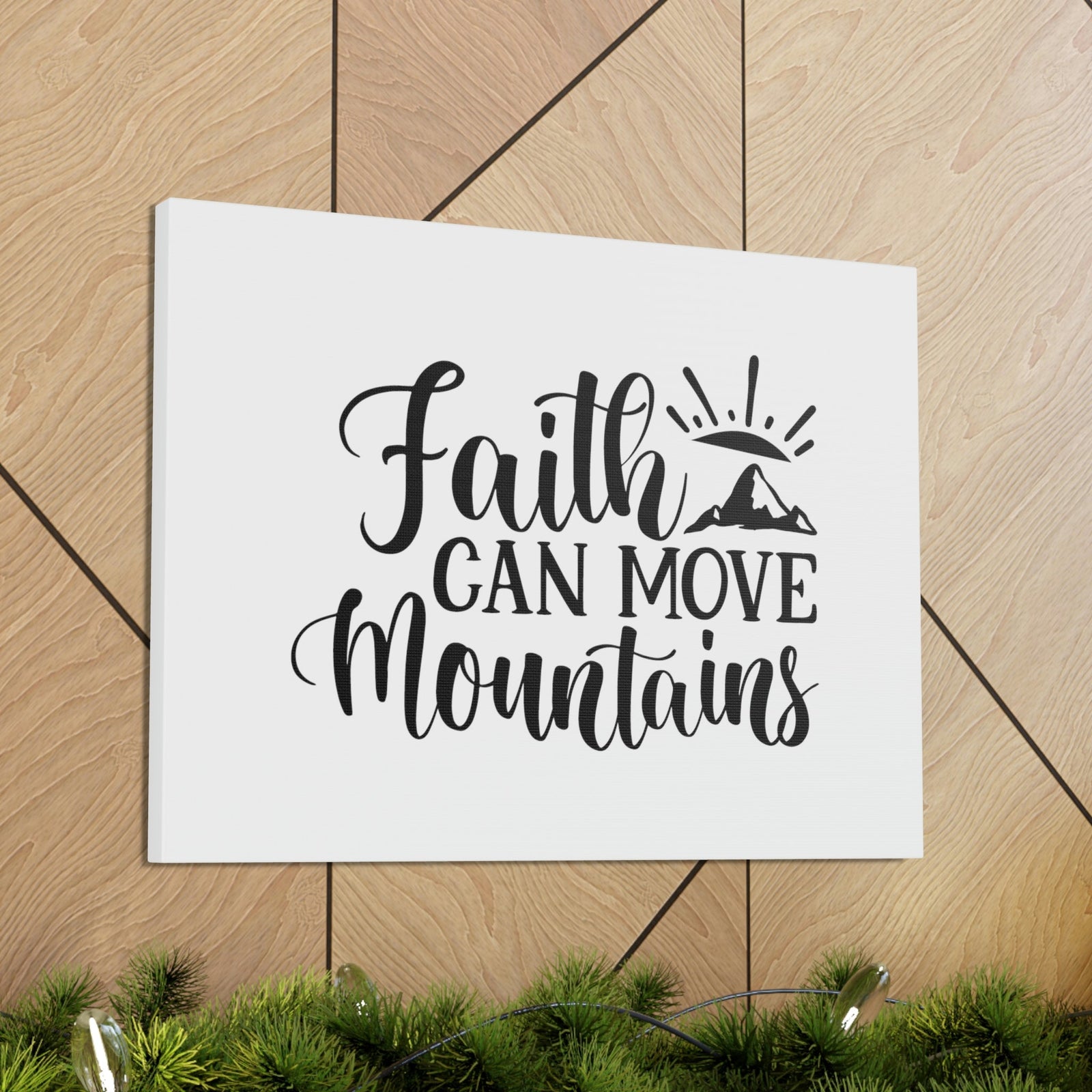 Scripture Walls Faith Can Move Mountains Matthew 21:21 Sun Rise Christian Wall Art Bible Verse Print Ready to Hang Unframed-Express Your Love Gifts