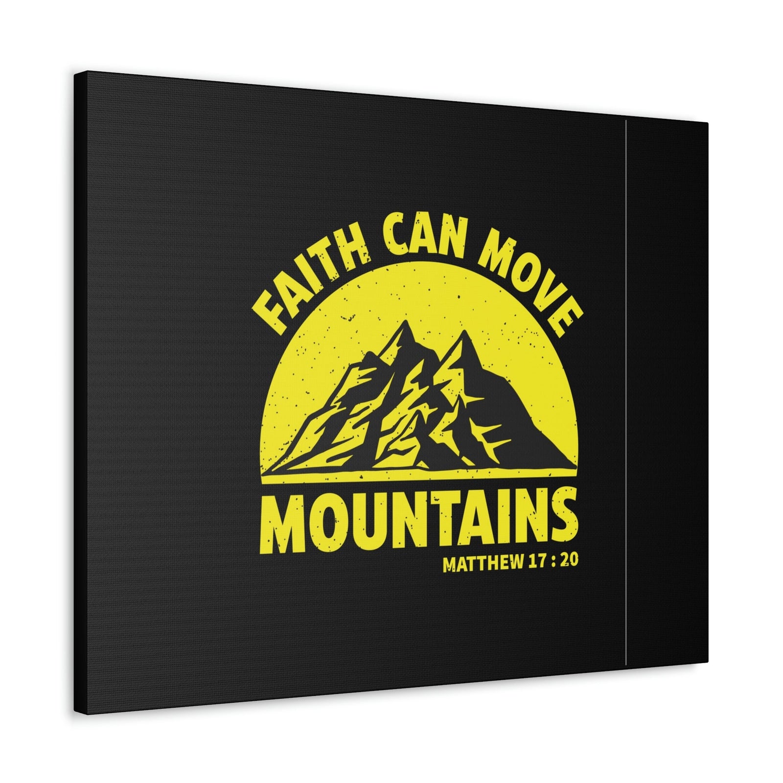 Scripture Walls Faith Can Move Mountains Matthew 21:21 Yellow Christian Wall Art Bible Verse Print Ready to Hang Unframed-Express Your Love Gifts