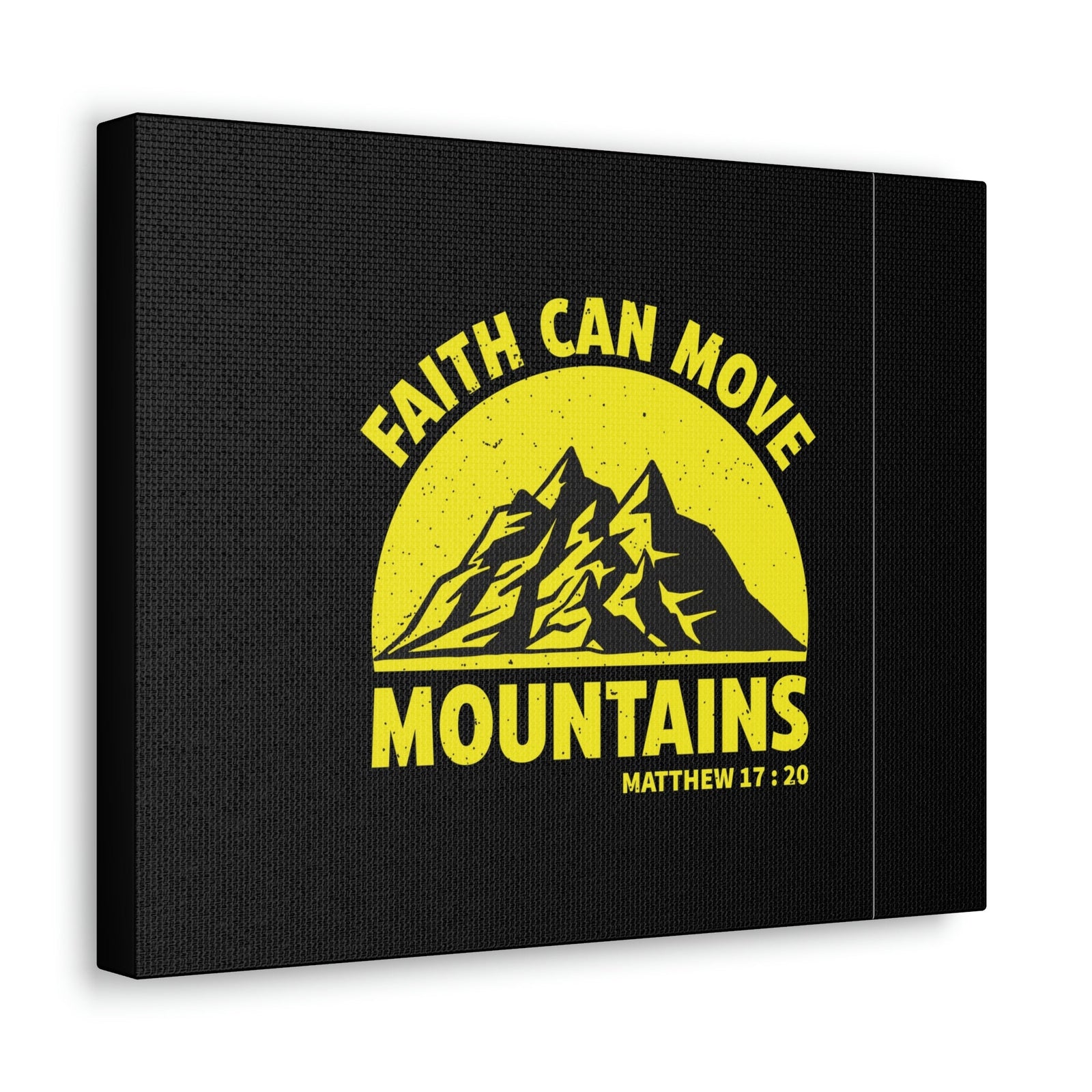 Scripture Walls Faith Can Move Mountains Matthew 21:21 Yellow Christian Wall Art Bible Verse Print Ready to Hang Unframed-Express Your Love Gifts