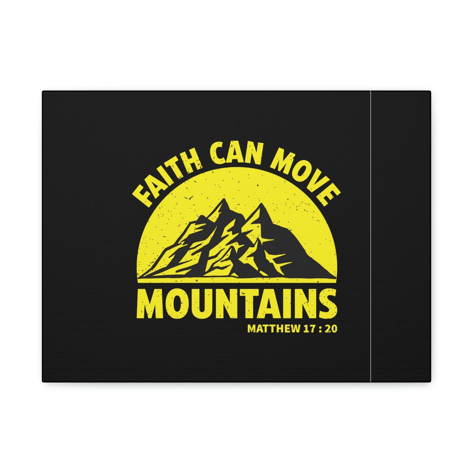Scripture Walls Faith Can Move Mountains Matthew 21:21 Yellow Christian Wall Art Bible Verse Print Ready to Hang Unframed-Express Your Love Gifts