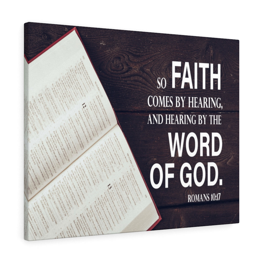 Scripture Walls Faith Comes From Romans 10:17 Hearing Wall Art Christian Home Decor Unframed-Express Your Love Gifts