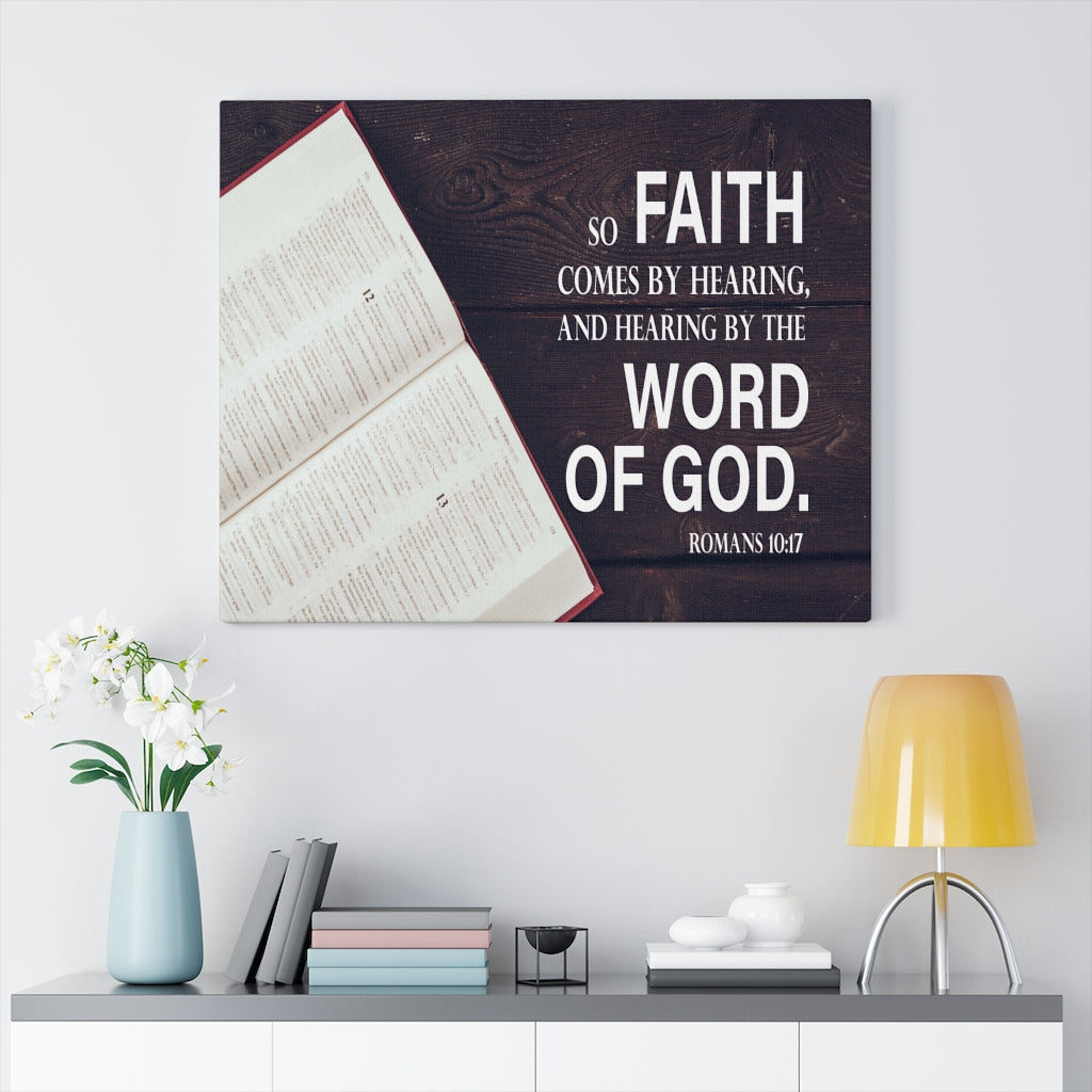 Scripture Walls Faith Comes From Romans 10:17 Hearing Wall Art Christian Home Decor Unframed-Express Your Love Gifts