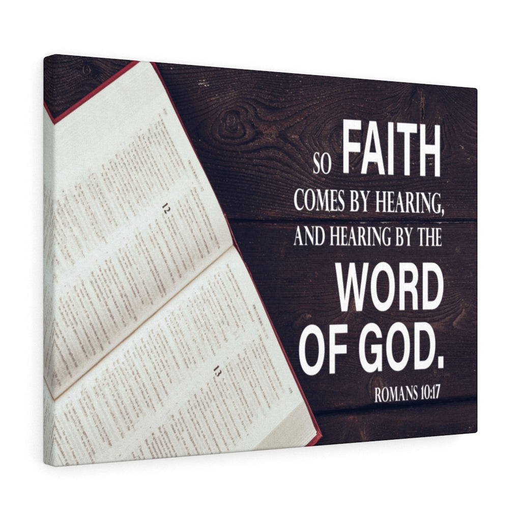 Scripture Walls Faith Comes From Romans 10:17 Hearing Wall Art Christian Home Decor Unframed-Express Your Love Gifts