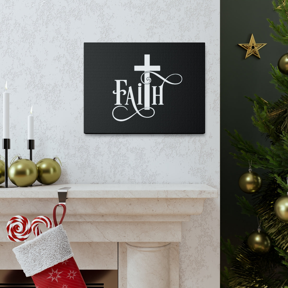 Scripture Walls Faith Cross 2 Corinthians 5:7 Christian Wall Art Bible Verse Print Ready to Hang Unframed-Express Your Love Gifts