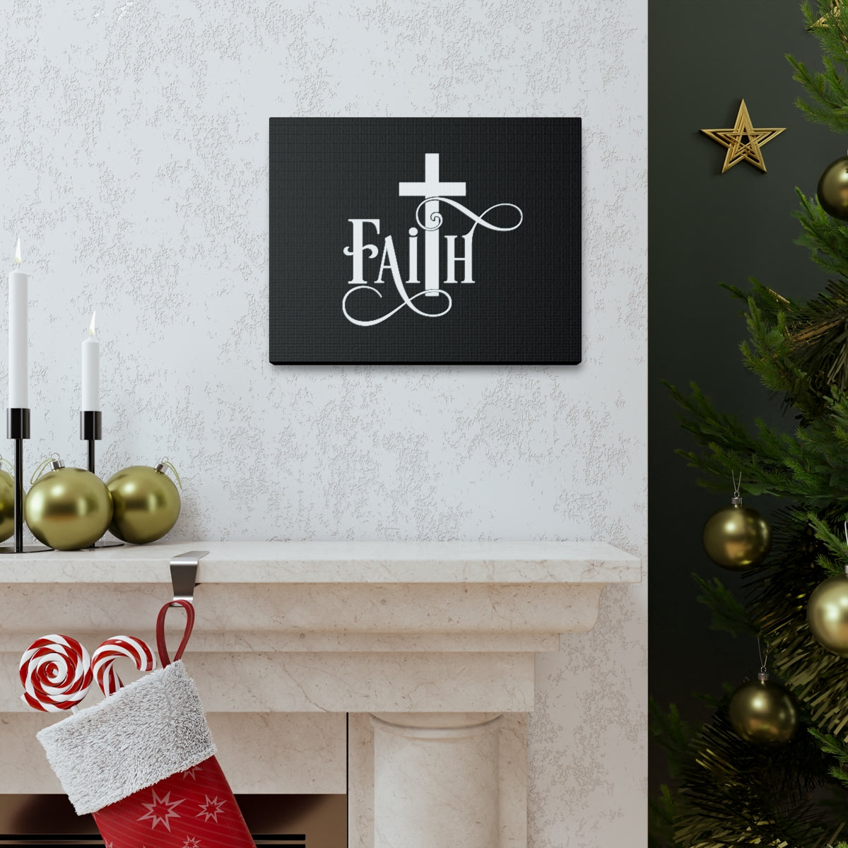Scripture Walls Faith Cross 2 Corinthians 5:7 Christian Wall Art Bible Verse Print Ready to Hang Unframed-Express Your Love Gifts