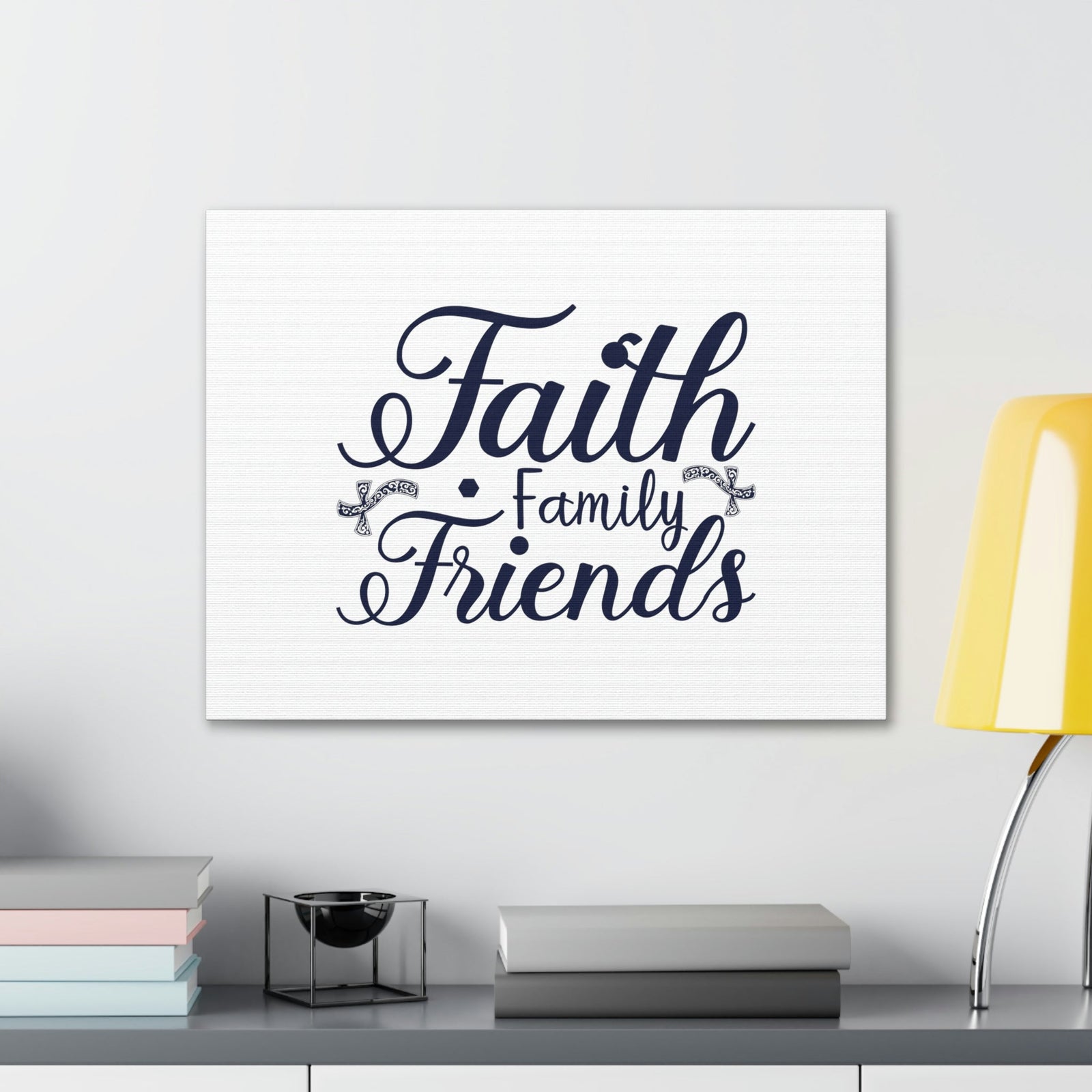 Scripture Walls Faith, Family And Friends Proverbs 27:17 Blue Christian Wall Art Bible Verse Print Ready to Hang Unframed-Express Your Love Gifts