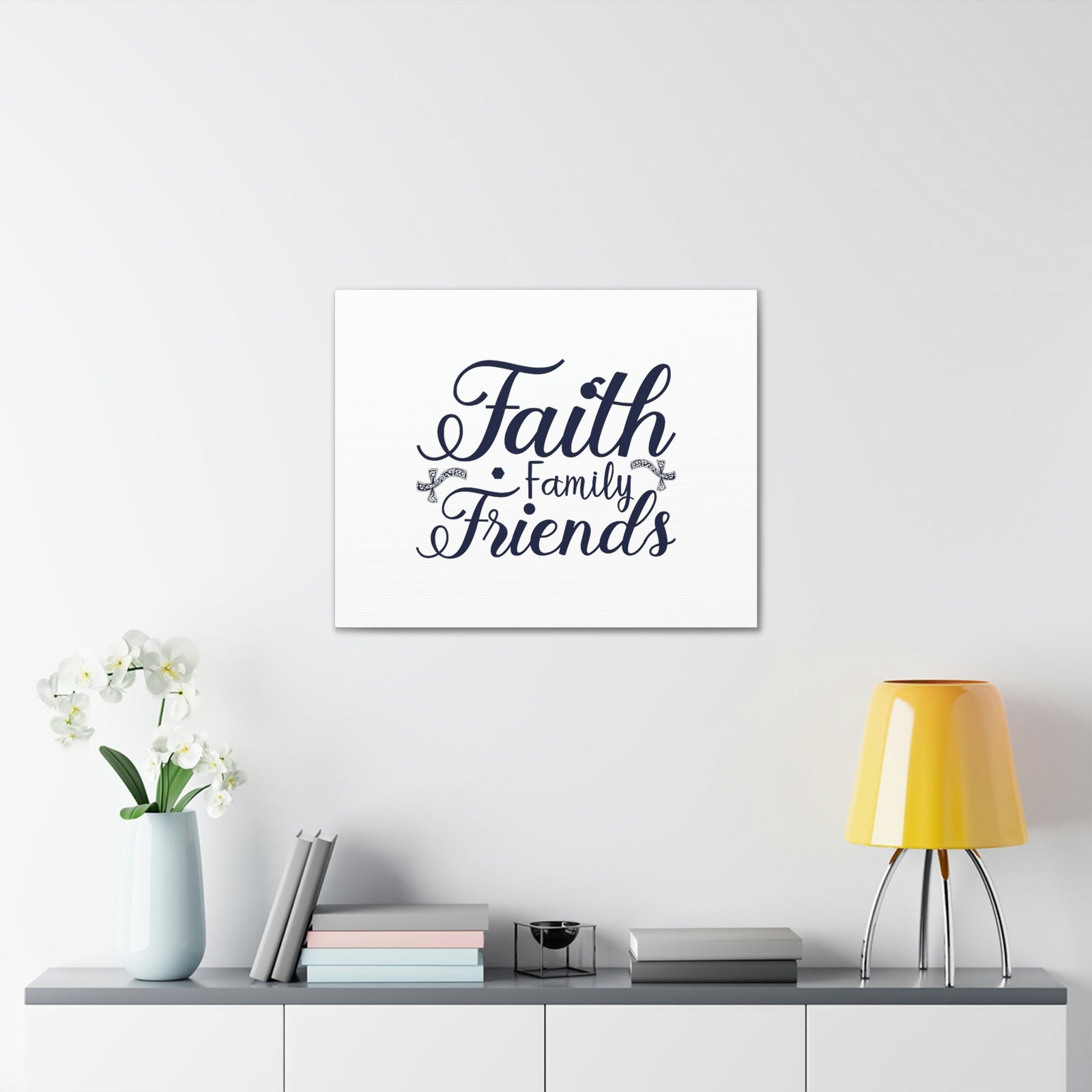 Scripture Walls Faith, Family And Friends Proverbs 27:17 Blue Christian Wall Art Bible Verse Print Ready to Hang Unframed-Express Your Love Gifts