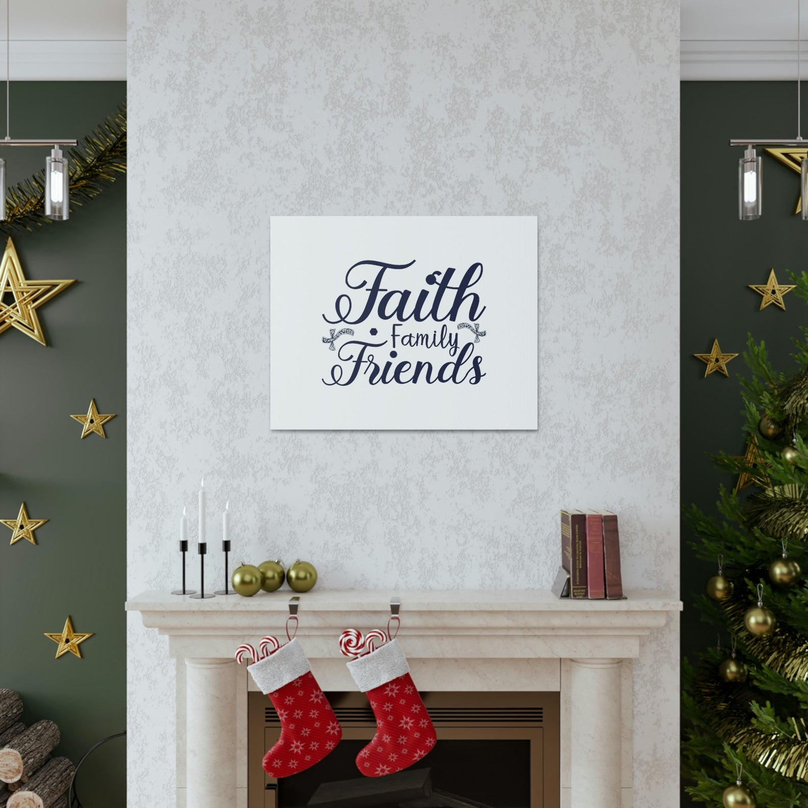Scripture Walls Faith, Family And Friends Proverbs 27:17 Blue Christian Wall Art Bible Verse Print Ready to Hang Unframed-Express Your Love Gifts