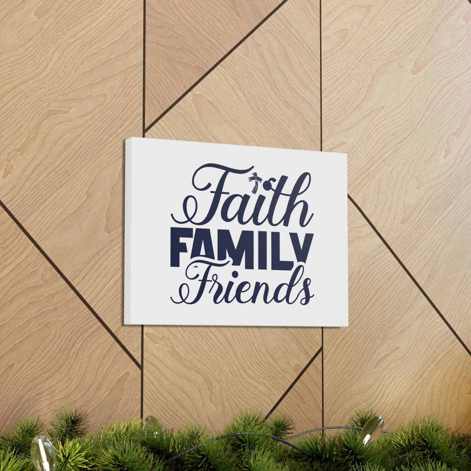 Scripture Walls Faith, Family, Friends Proverbs 27:17 Blue Christian Wall Art Bible Verse Print Ready to Hang Unframed-Express Your Love Gifts