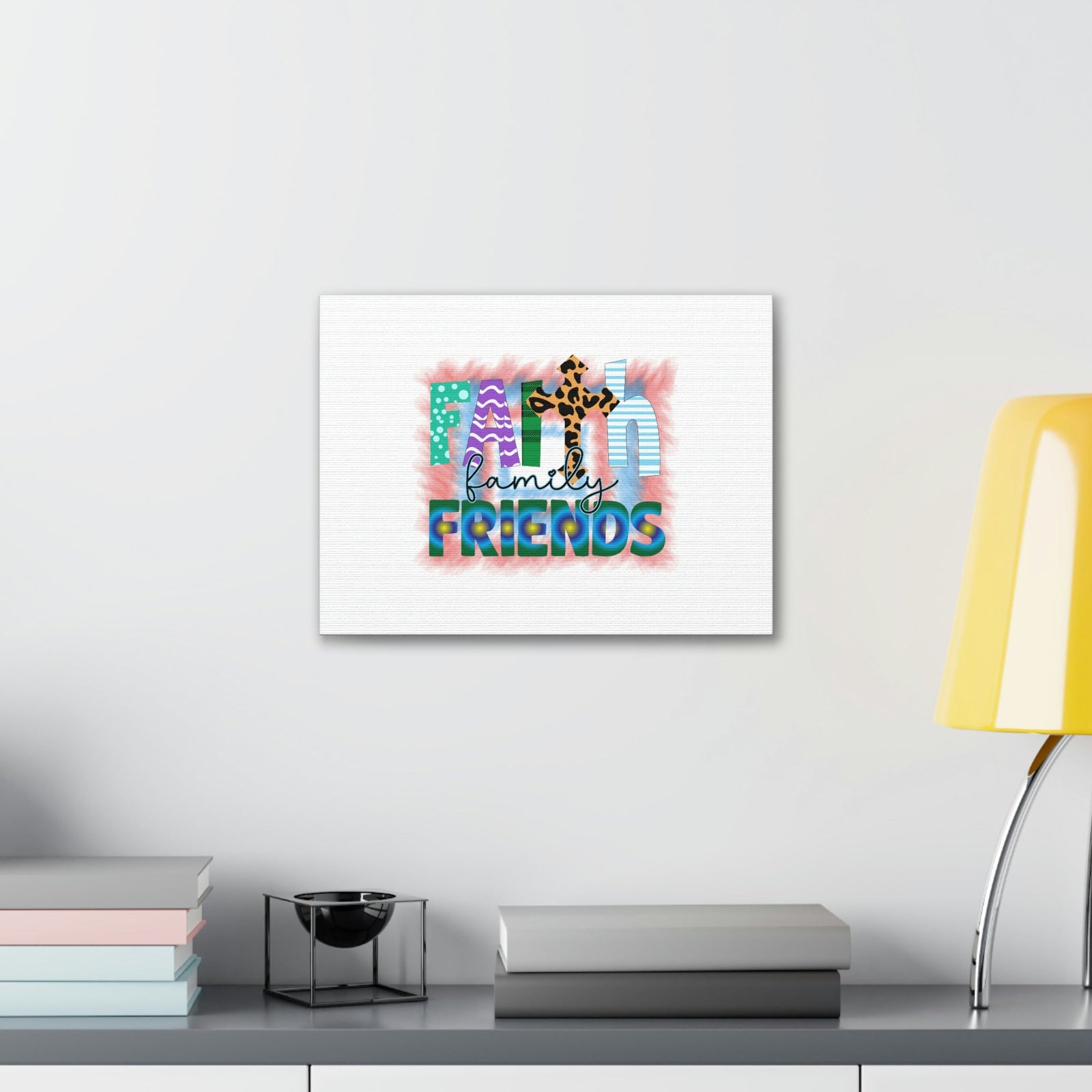 Scripture Walls Faith, Family, Friends Proverbs 27:17 Colorful Christian Wall Art Bible Verse Print Ready to Hang Unframed-Express Your Love Gifts