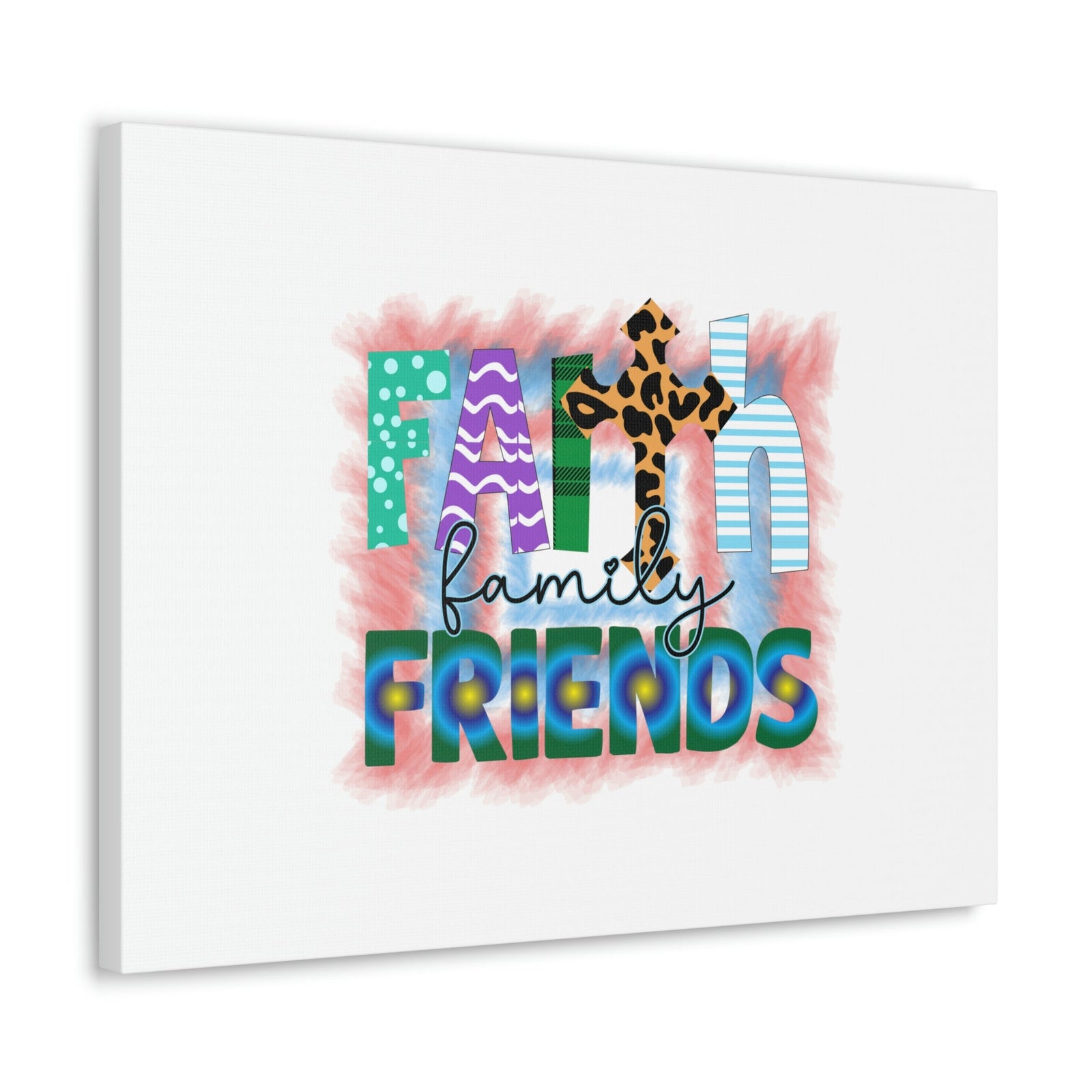 Scripture Walls Faith, Family, Friends Proverbs 27:17 Colorful Christian Wall Art Bible Verse Print Ready to Hang Unframed-Express Your Love Gifts