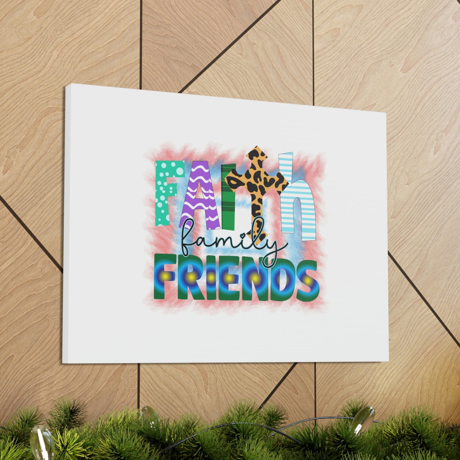 Scripture Walls Faith, Family, Friends Proverbs 27:17 Colorful Christian Wall Art Bible Verse Print Ready to Hang Unframed-Express Your Love Gifts