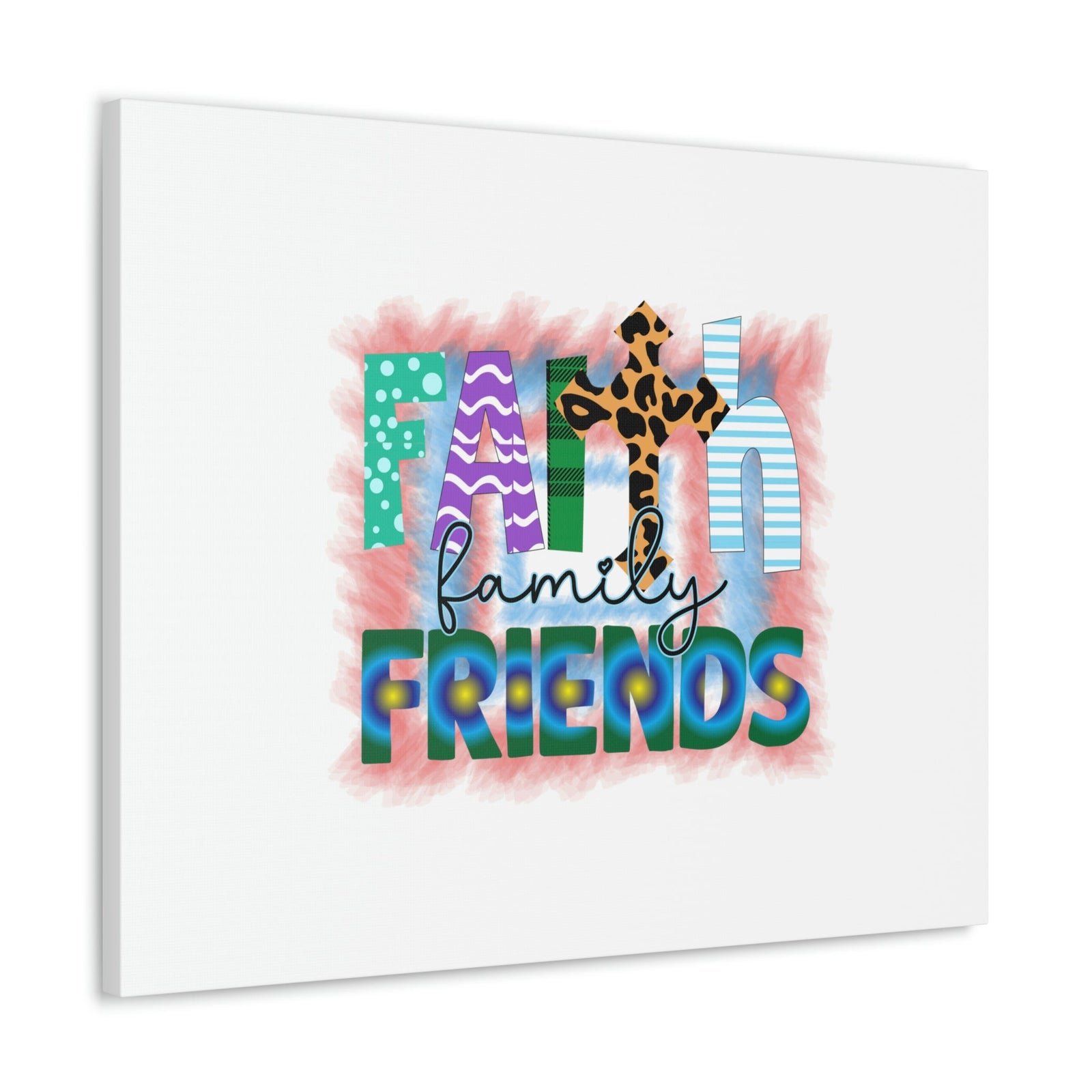 Scripture Walls Faith, Family, Friends Proverbs 27:17 Colorful Christian Wall Art Bible Verse Print Ready to Hang Unframed-Express Your Love Gifts
