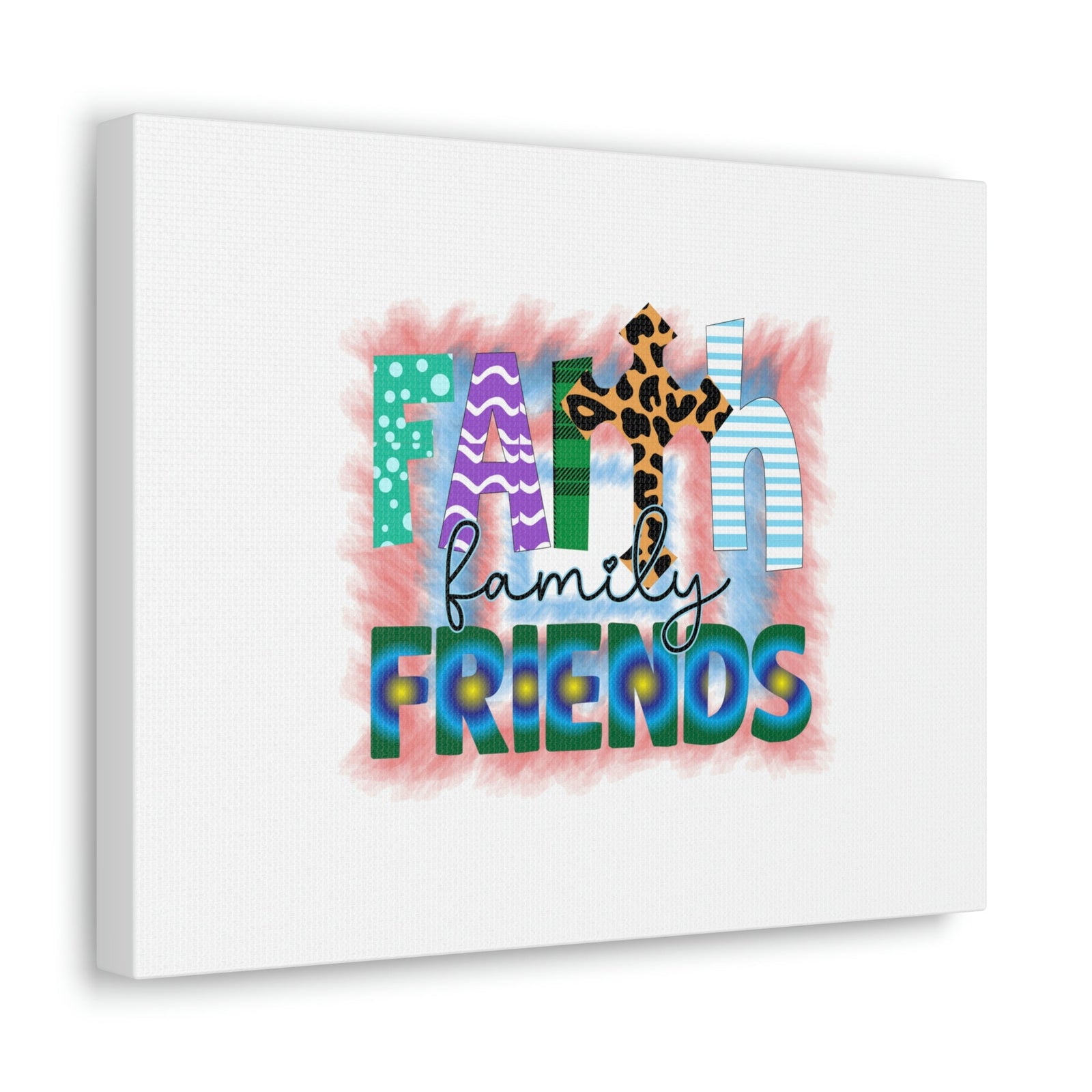 Scripture Walls Faith, Family, Friends Proverbs 27:17 Colorful Christian Wall Art Bible Verse Print Ready to Hang Unframed-Express Your Love Gifts
