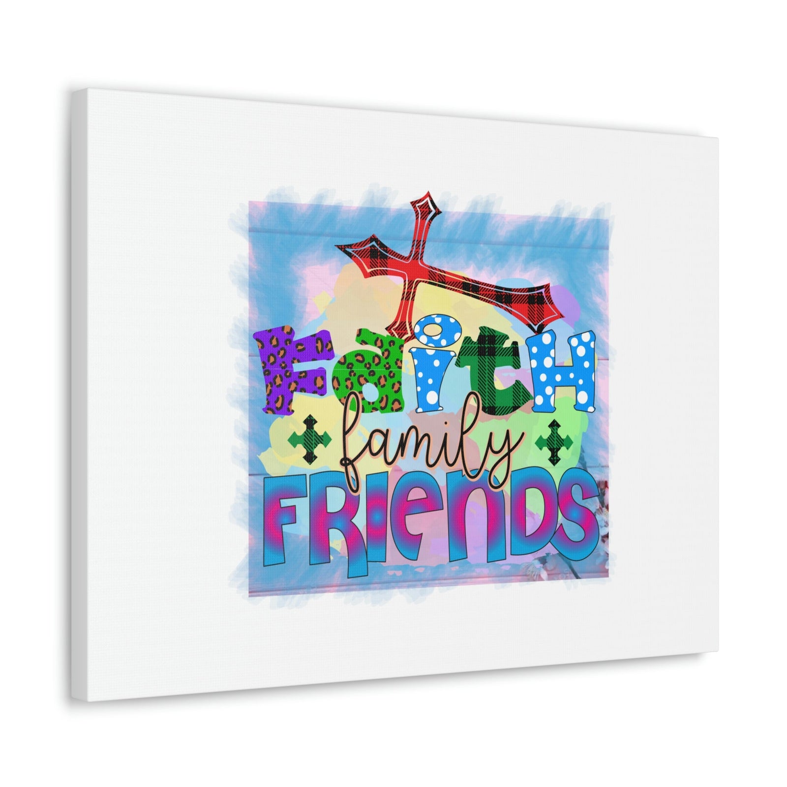 Scripture Walls Faith, Family, Friends Proverbs 27:17 Red Cross Christian Wall Art Bible Verse Print Ready to Hang Unframed-Express Your Love Gifts