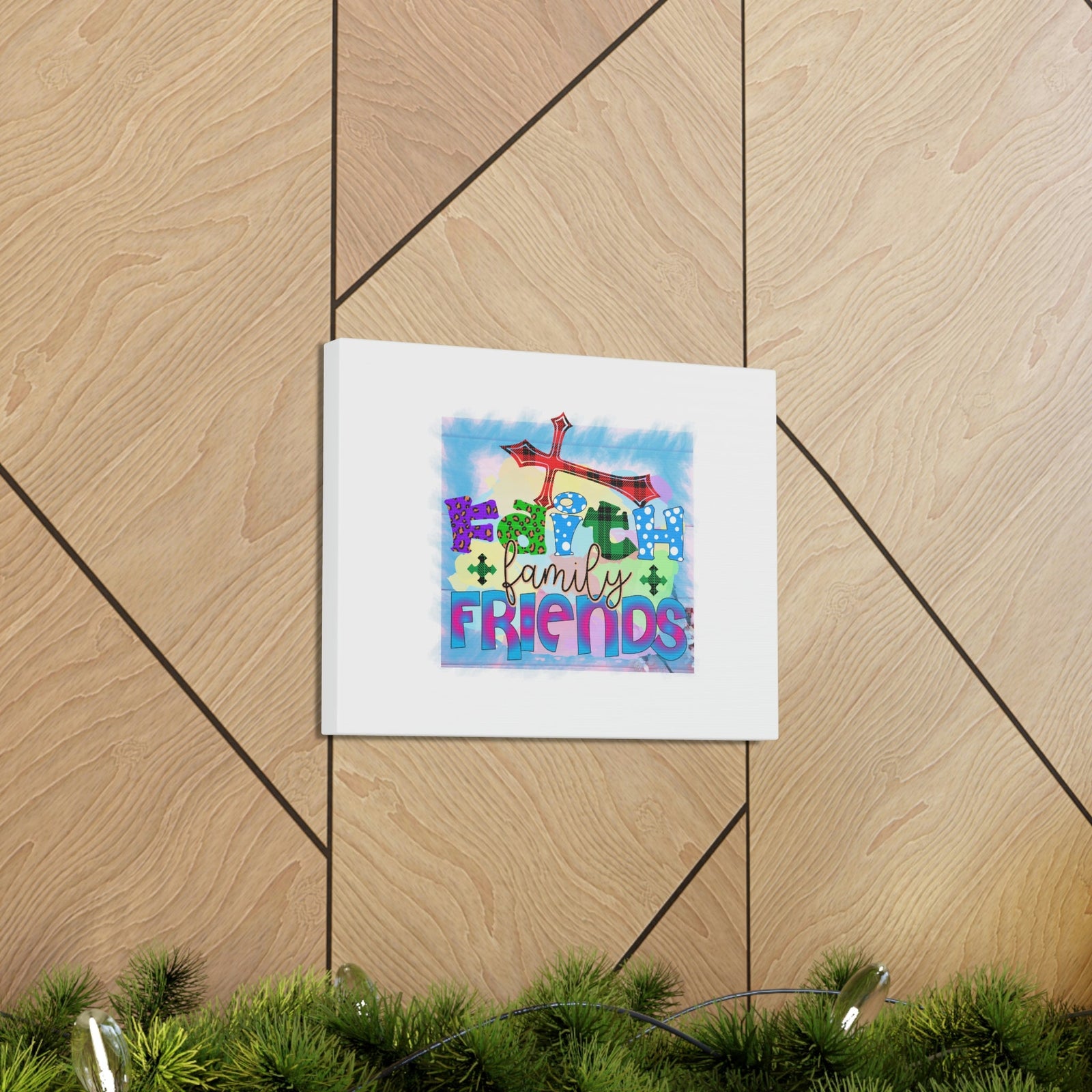 Scripture Walls Faith, Family, Friends Proverbs 27:17 Red Cross Christian Wall Art Bible Verse Print Ready to Hang Unframed-Express Your Love Gifts