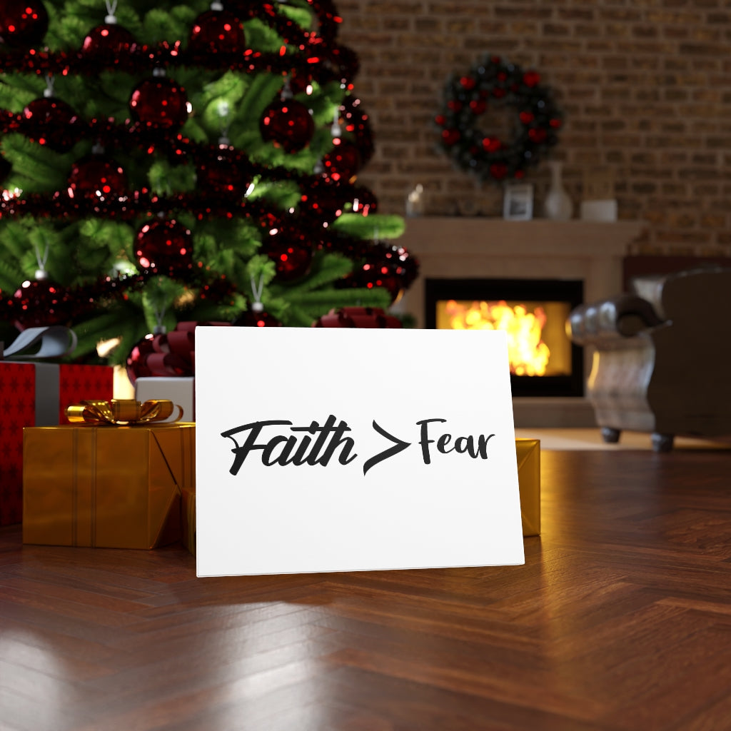 Scripture Walls Faith Greater Than Fear Bible Verse Canvas Christian Wall Art Ready to Hang Unframed-Express Your Love Gifts