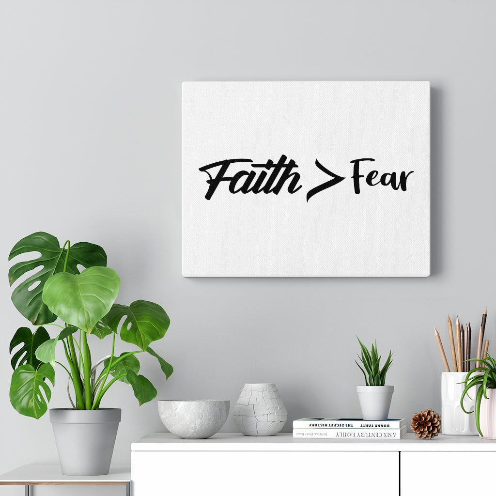 Scripture Walls Faith Greater Than Fear Bible Verse Canvas Christian Wall Art Ready to Hang Unframed-Express Your Love Gifts