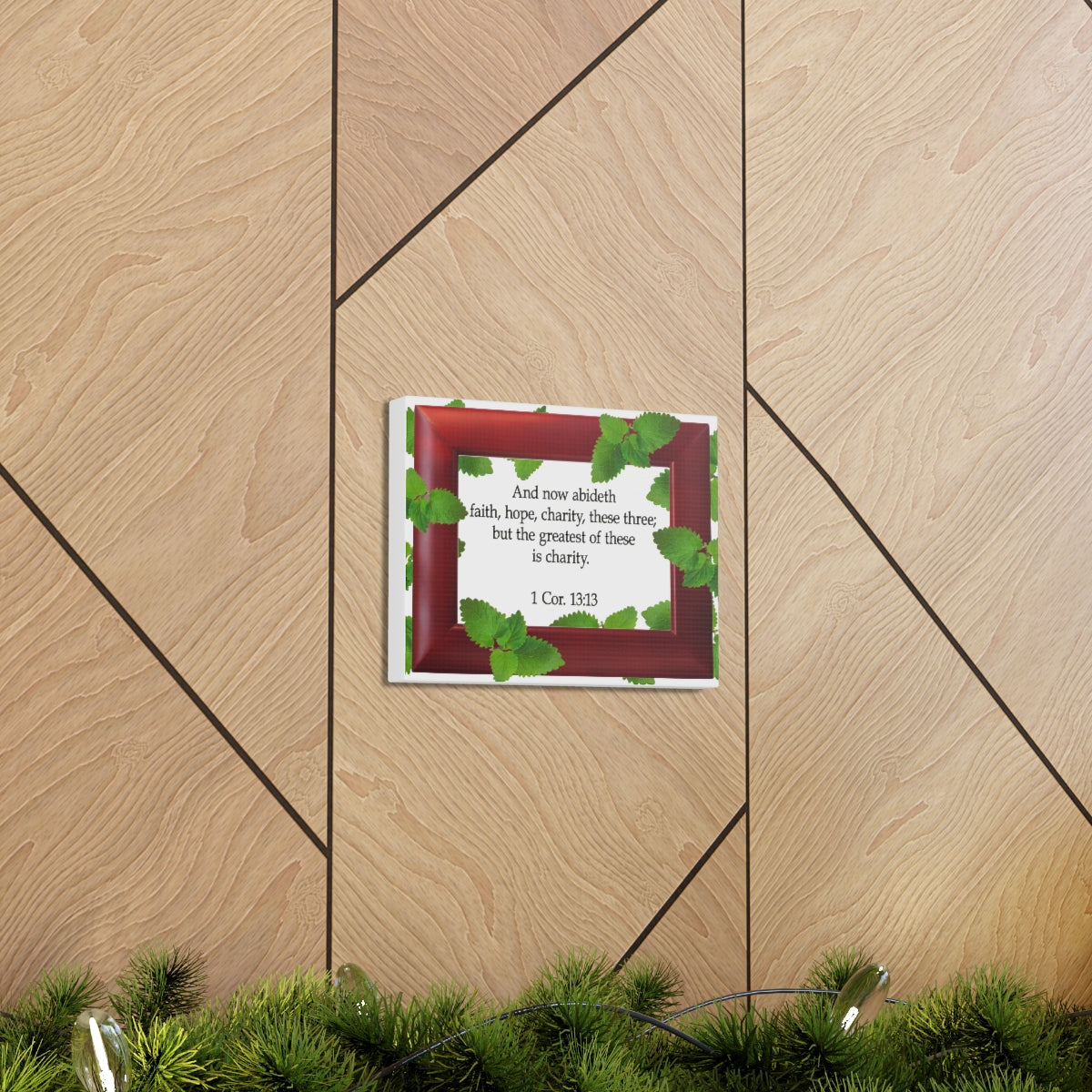 Scripture Walls Faith Hope Charity 1 Corinthians 13:13 Bible Verse Canvas Christian Wall Art Bible Verse Print Ready To Hang Unframed-Express Your Love Gifts