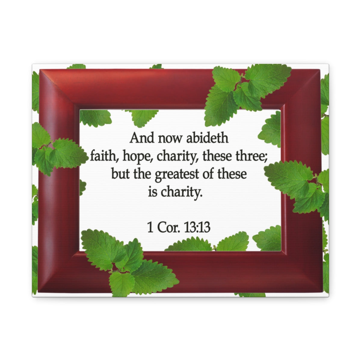 Scripture Walls Faith Hope Charity 1 Corinthians 13:13 Bible Verse Canvas Christian Wall Art Bible Verse Print Ready To Hang Unframed-Express Your Love Gifts