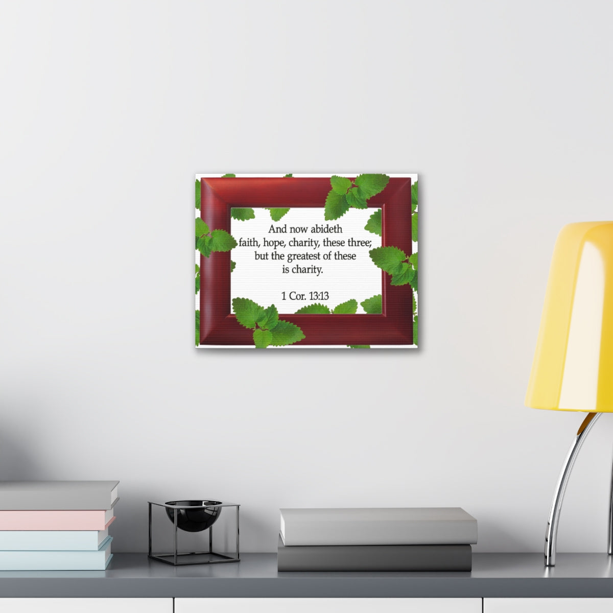 Scripture Walls Faith Hope Charity 1 Corinthians 13:13 Bible Verse Canvas Christian Wall Art Bible Verse Print Ready To Hang Unframed-Express Your Love Gifts