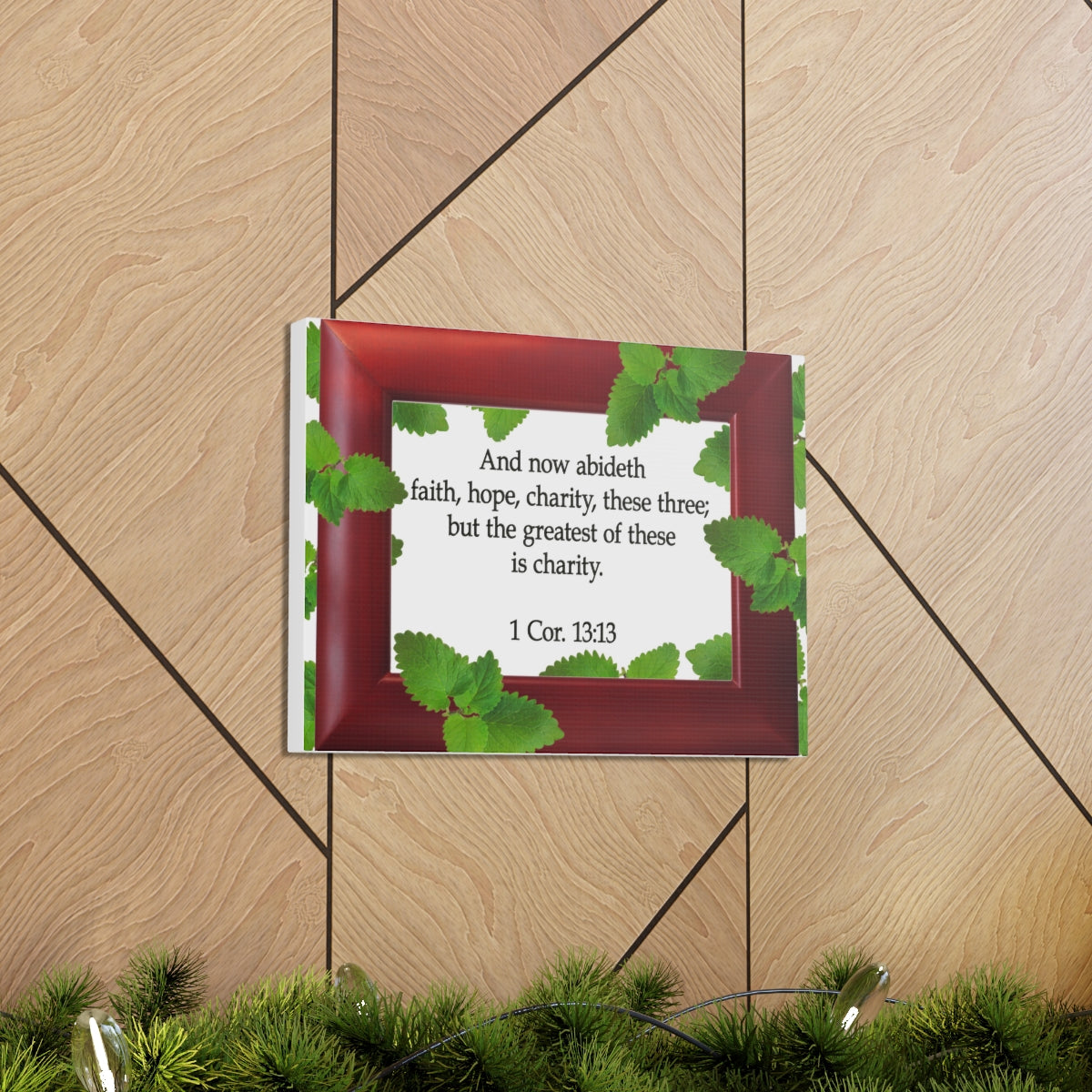 Scripture Walls Faith Hope Charity 1 Corinthians 13:13 Bible Verse Canvas Christian Wall Art Bible Verse Print Ready To Hang Unframed-Express Your Love Gifts