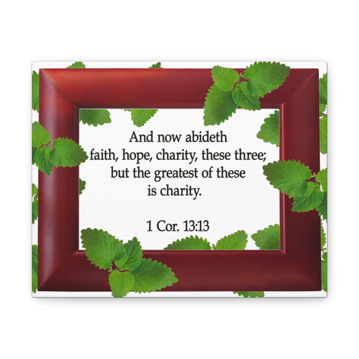 Scripture Walls Faith Hope Charity 1 Corinthians 13:13 Bible Verse Canvas Christian Wall Art Bible Verse Print Ready To Hang Unframed-Express Your Love Gifts