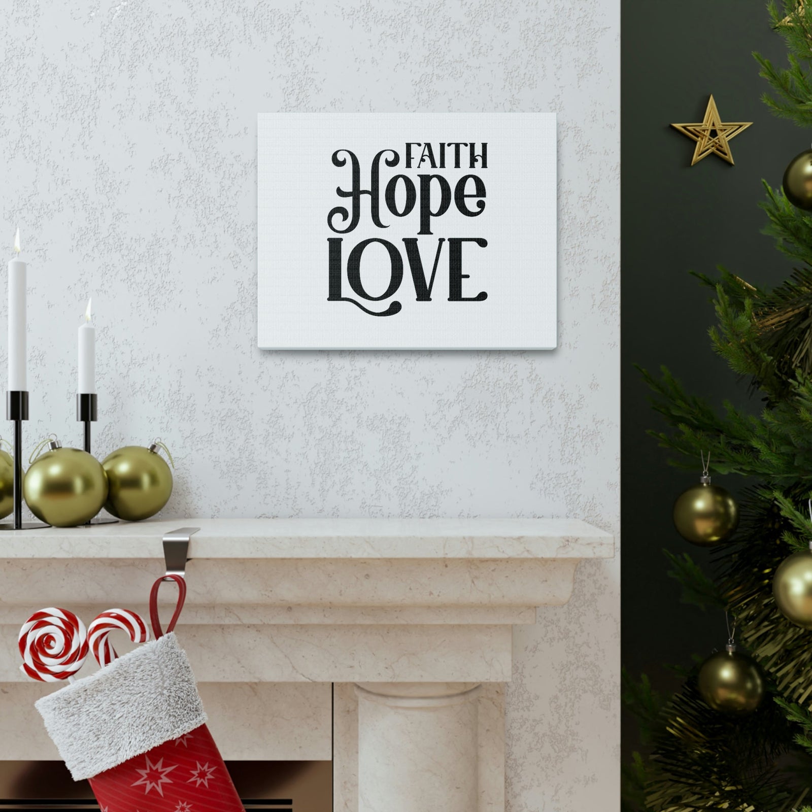 Scripture Walls Faith, Hope, Love 1 Corinthians 13:13 Christian Wall Art Bible Verse Print Ready to Hang Unframed-Express Your Love Gifts
