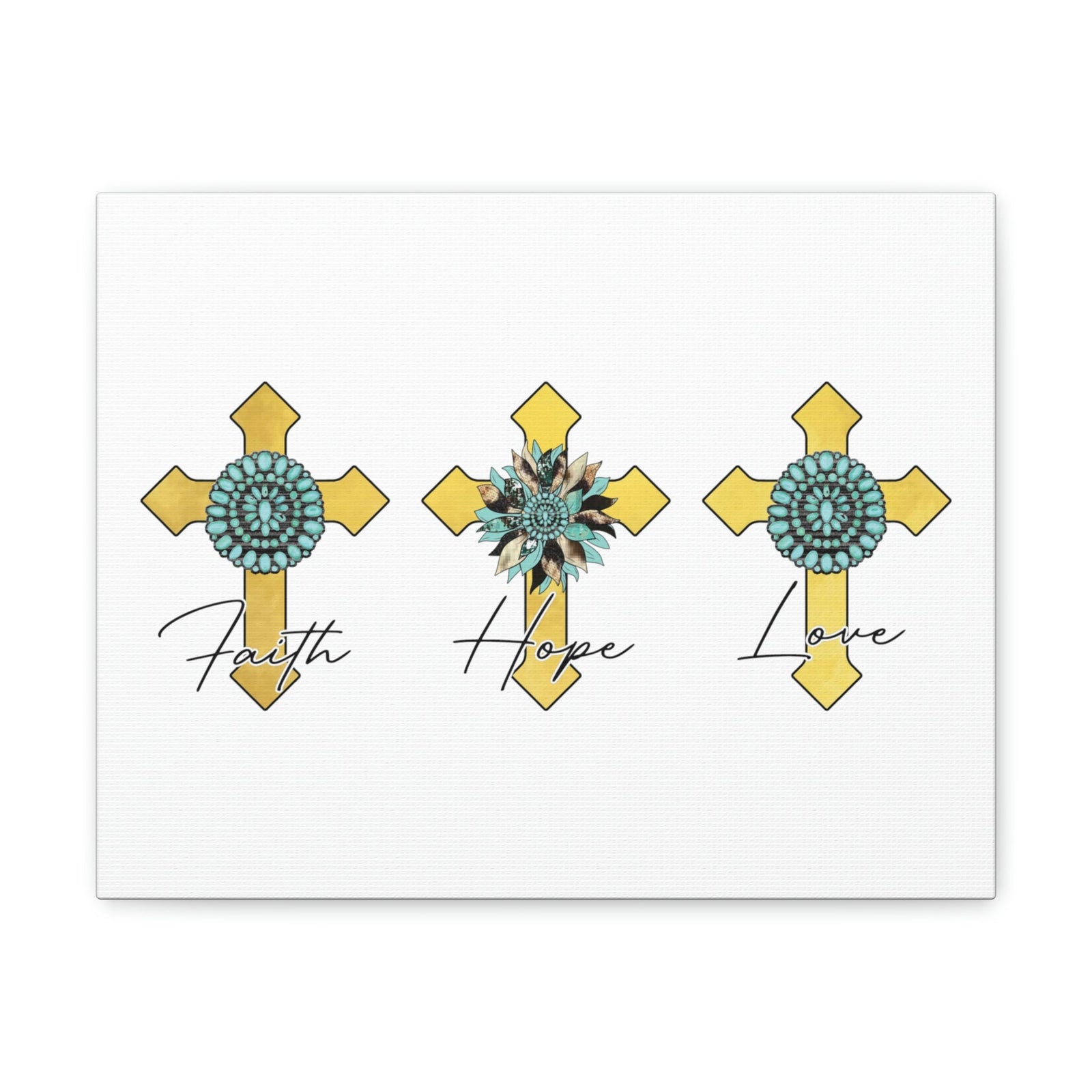 Scripture Walls Faith, Hope, Love 1 Corinthians 13:13 Crosses Christian Wall Art Bible Verse Print Ready to Hang Unframed-Express Your Love Gifts