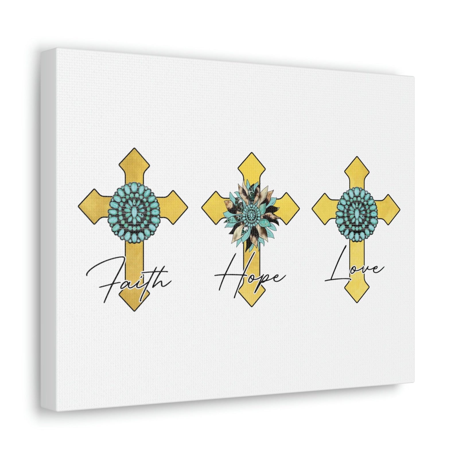 Scripture Walls Faith, Hope, Love 1 Corinthians 13:13 Crosses Christian Wall Art Bible Verse Print Ready to Hang Unframed-Express Your Love Gifts