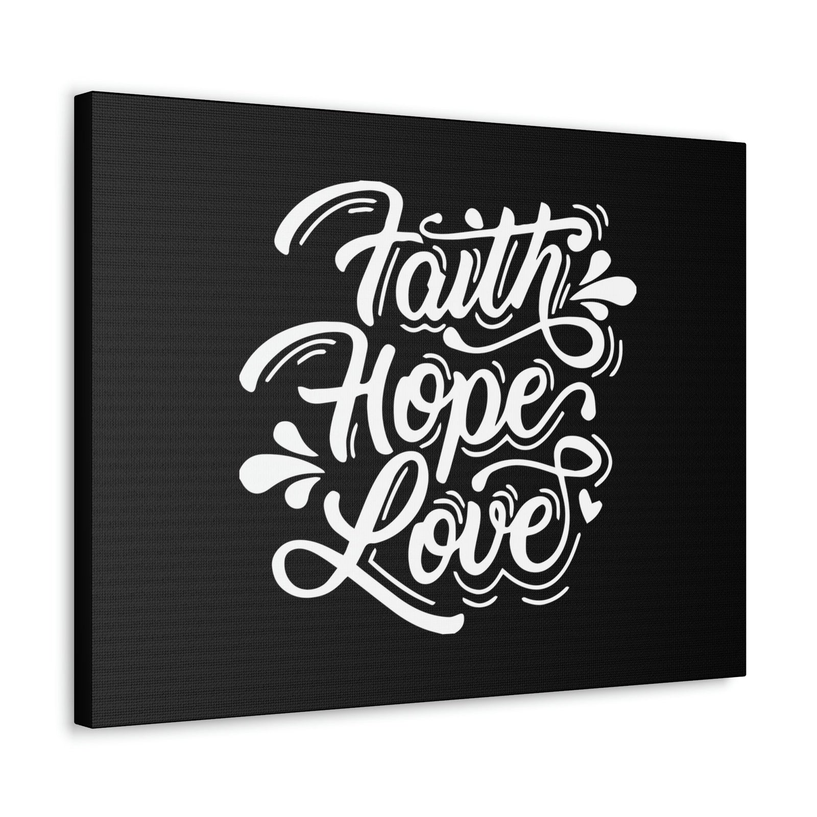Scripture Walls Faith, Hope, Love 1 Corinthians 13:13 Cursive Black Christian Wall Art Bible Verse Print Ready to Hang Unframed-Express Your Love Gifts