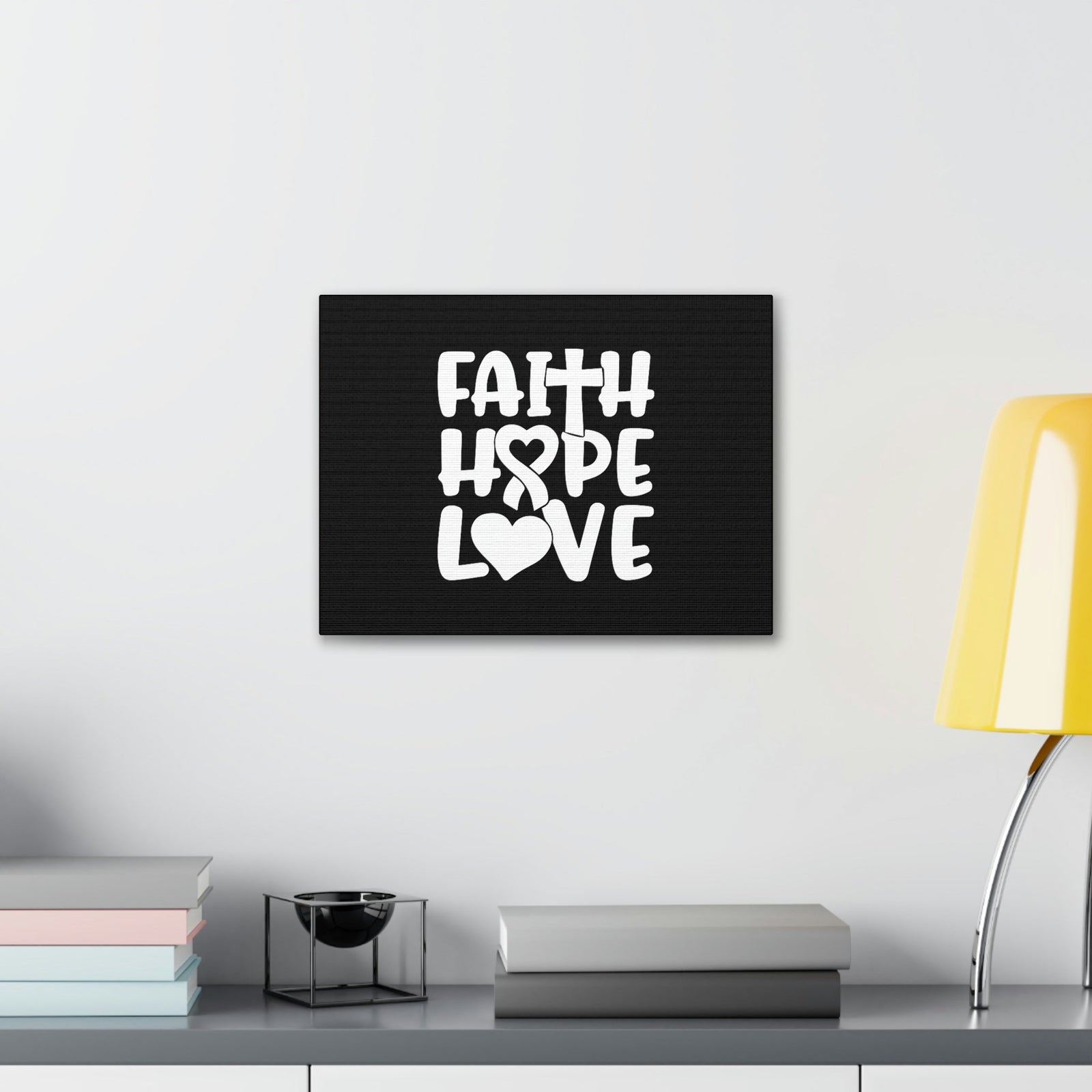 Scripture Walls Faith, Hope, Love 1 Corinthians 13:13 Ribbon Christian Wall Art Bible Verse Print Ready to Hang Unframed-Express Your Love Gifts