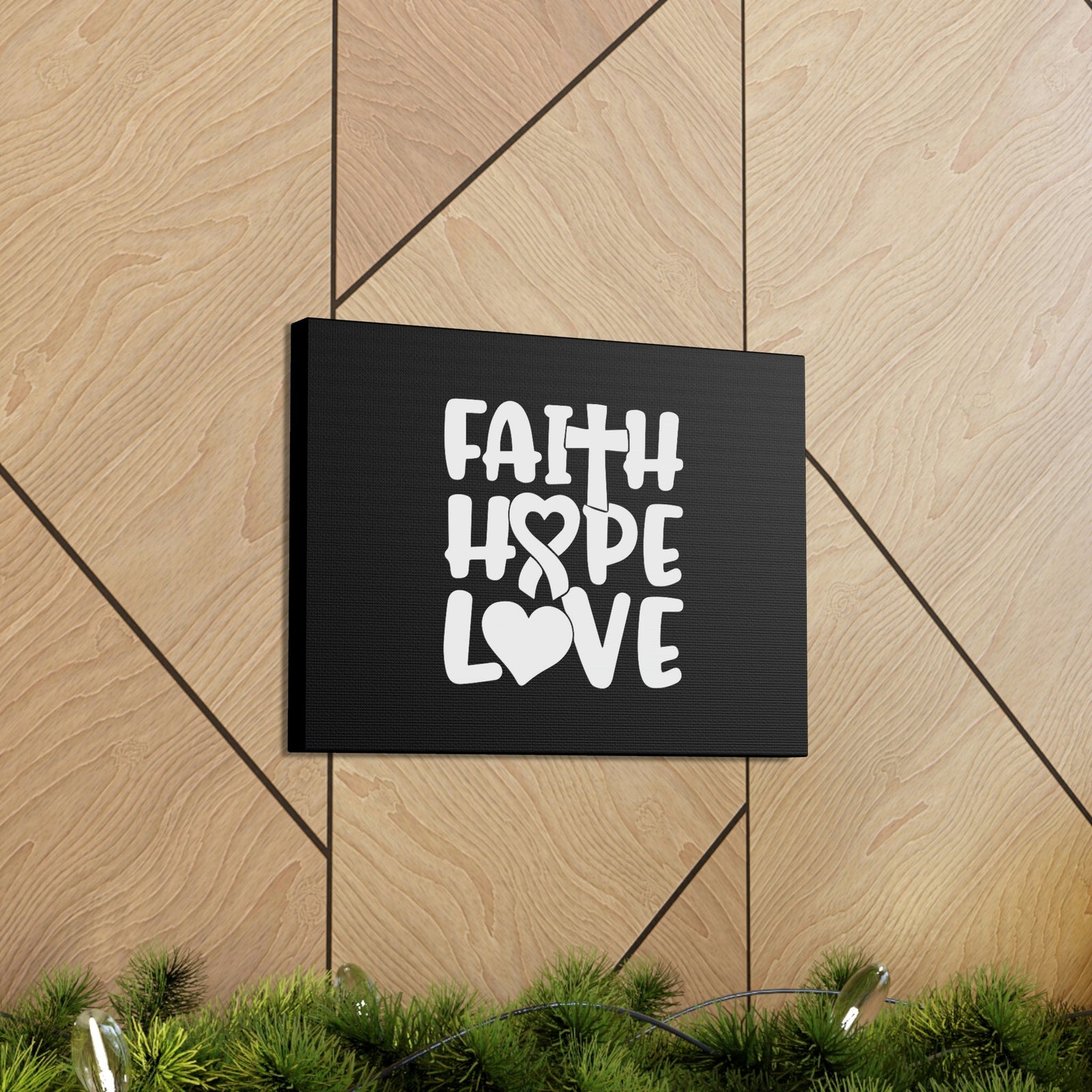 Scripture Walls Faith, Hope, Love 1 Corinthians 13:13 Ribbon Christian Wall Art Bible Verse Print Ready to Hang Unframed-Express Your Love Gifts