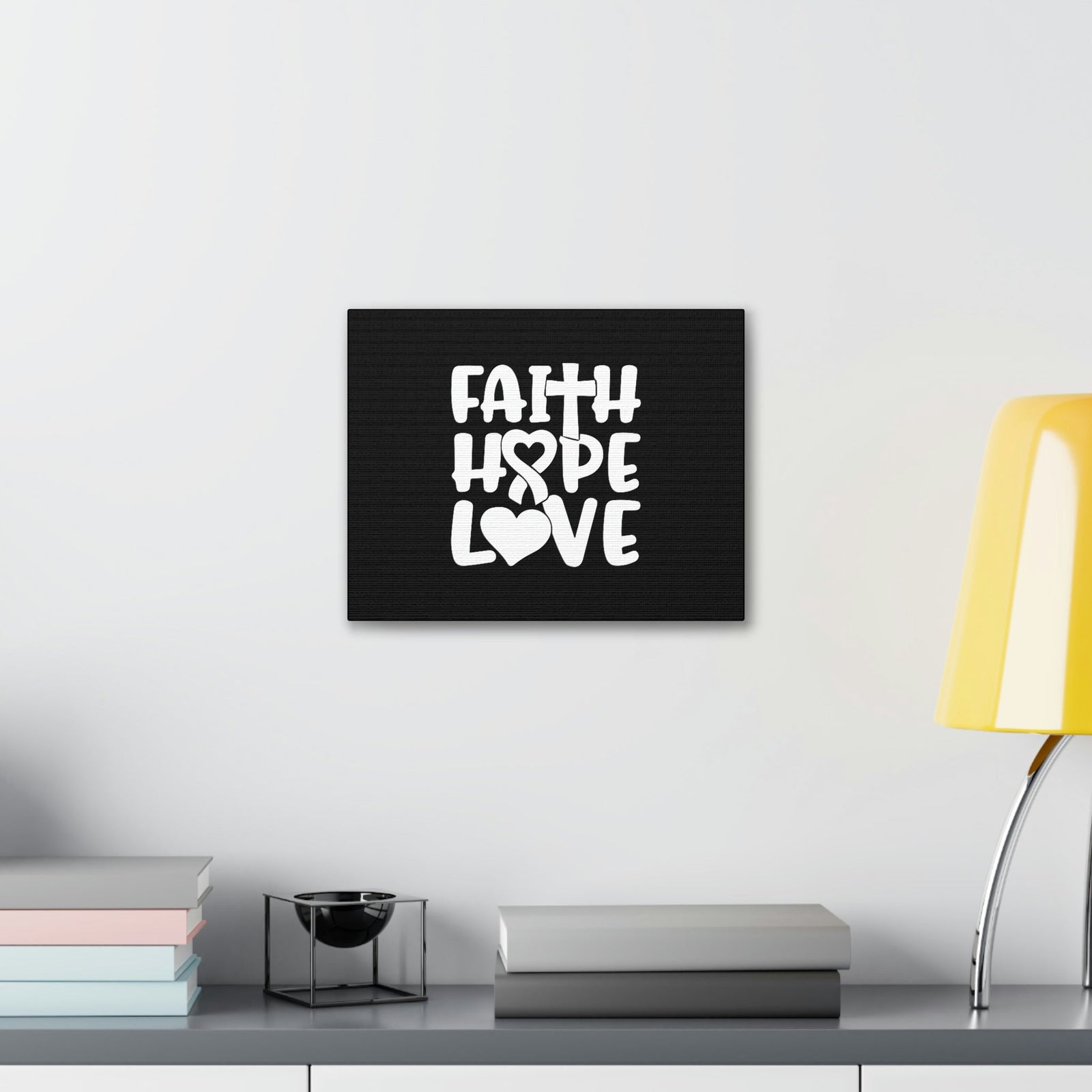 Scripture Walls Faith, Hope, Love 1 Corinthians 13:13 Ribbon Christian Wall Art Bible Verse Print Ready to Hang Unframed-Express Your Love Gifts