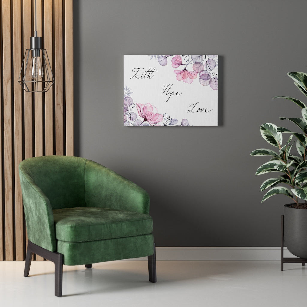 Scripture Walls Faith Hope Love Flowers Bible Verse Canvas Christian Wall Art Ready to Hang Unframed-Express Your Love Gifts