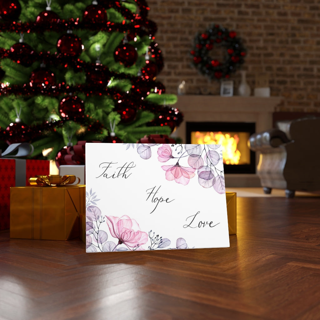 Scripture Walls Faith Hope Love Flowers Bible Verse Canvas Christian Wall Art Ready to Hang Unframed-Express Your Love Gifts