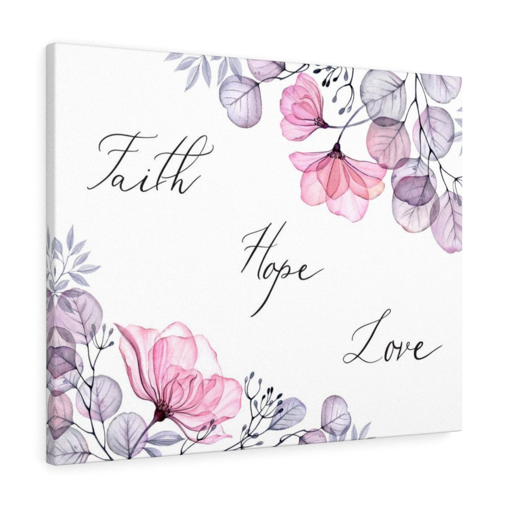 Scripture Walls Faith Hope Love Flowers Bible Verse Canvas Christian Wall Art Ready to Hang Unframed-Express Your Love Gifts