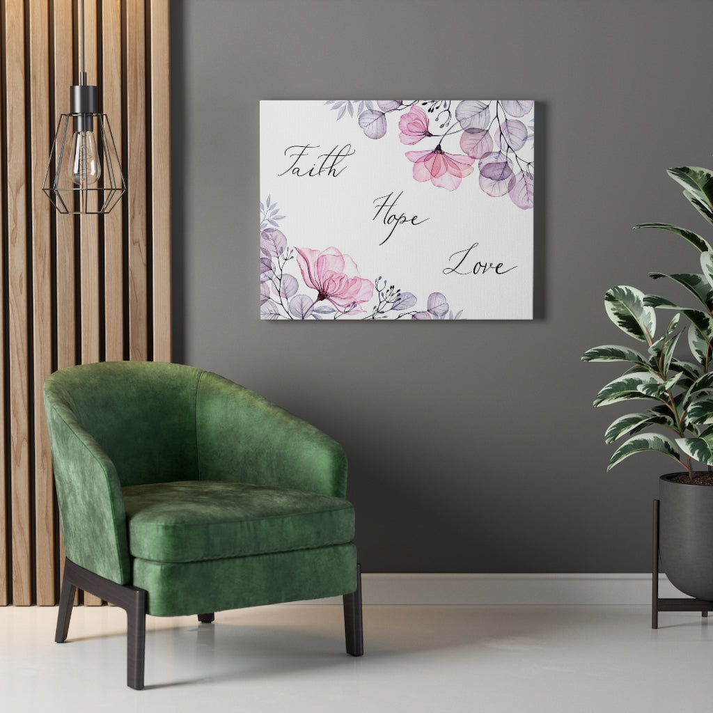Scripture Walls Faith Hope Love Flowers Bible Verse Canvas Christian Wall Art Ready to Hang Unframed-Express Your Love Gifts