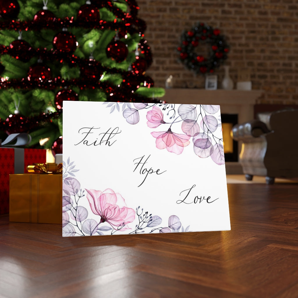 Scripture Walls Faith Hope Love Flowers Bible Verse Canvas Christian Wall Art Ready to Hang Unframed-Express Your Love Gifts